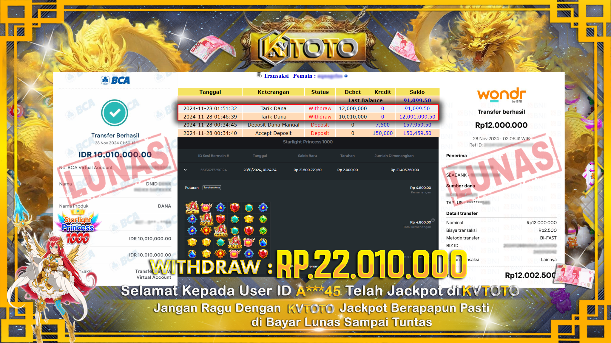 ✨ JACKPOT Di SLOT STARLIGHT PRINCEESS 1000   ✨