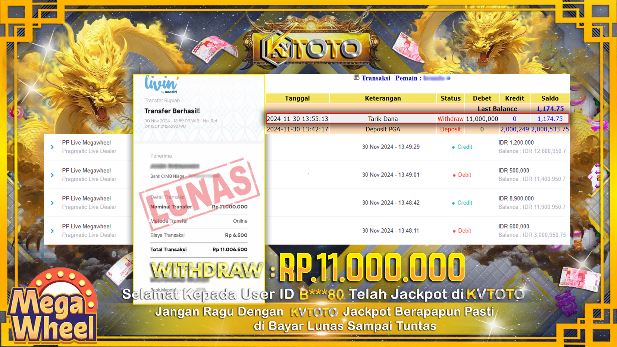 ✨ JACKPOT Di SLOT MEGA WHELL✨