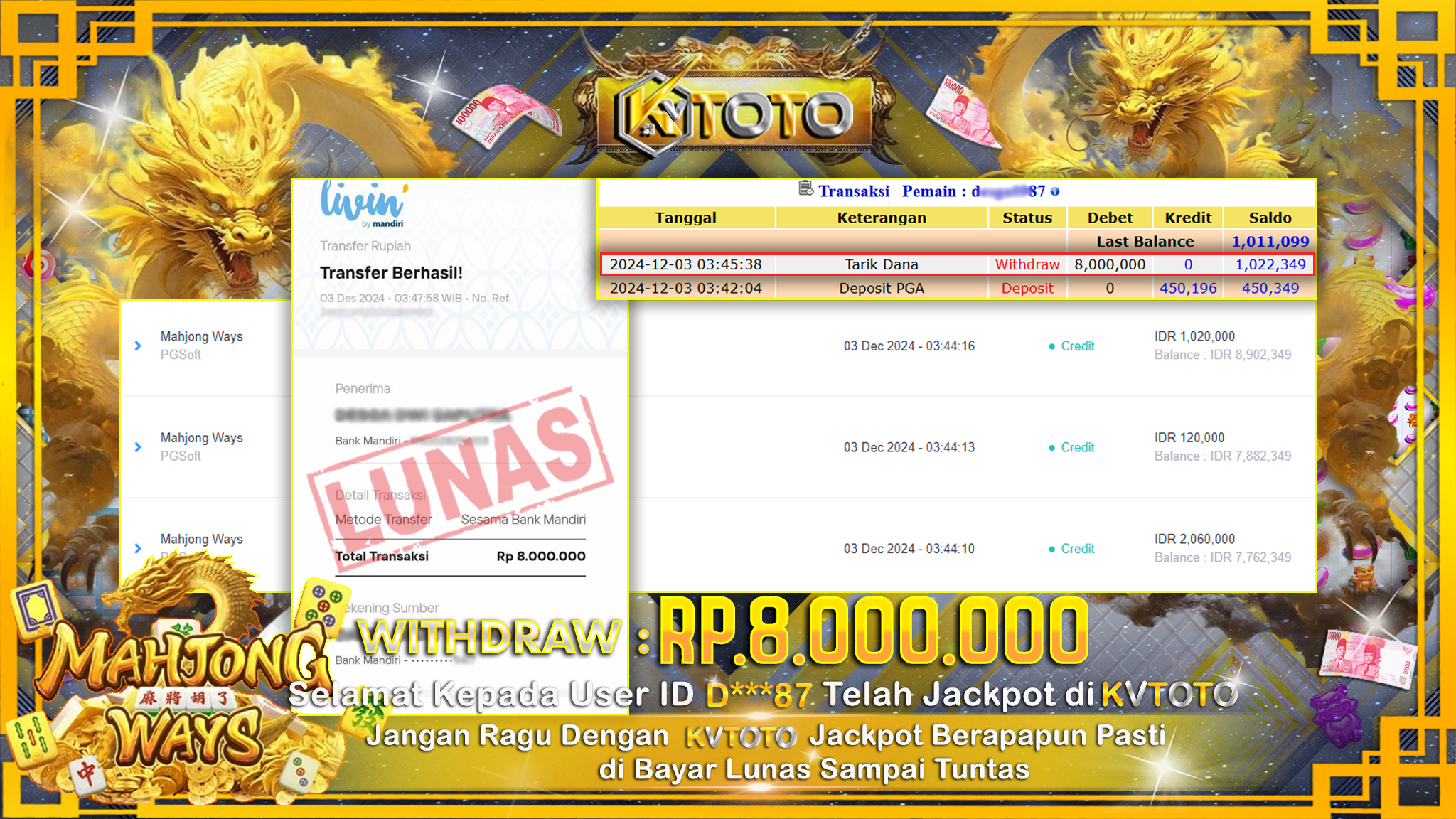 ✨ JACKPOT Di SLOT MAHJONG WAYS  ✨