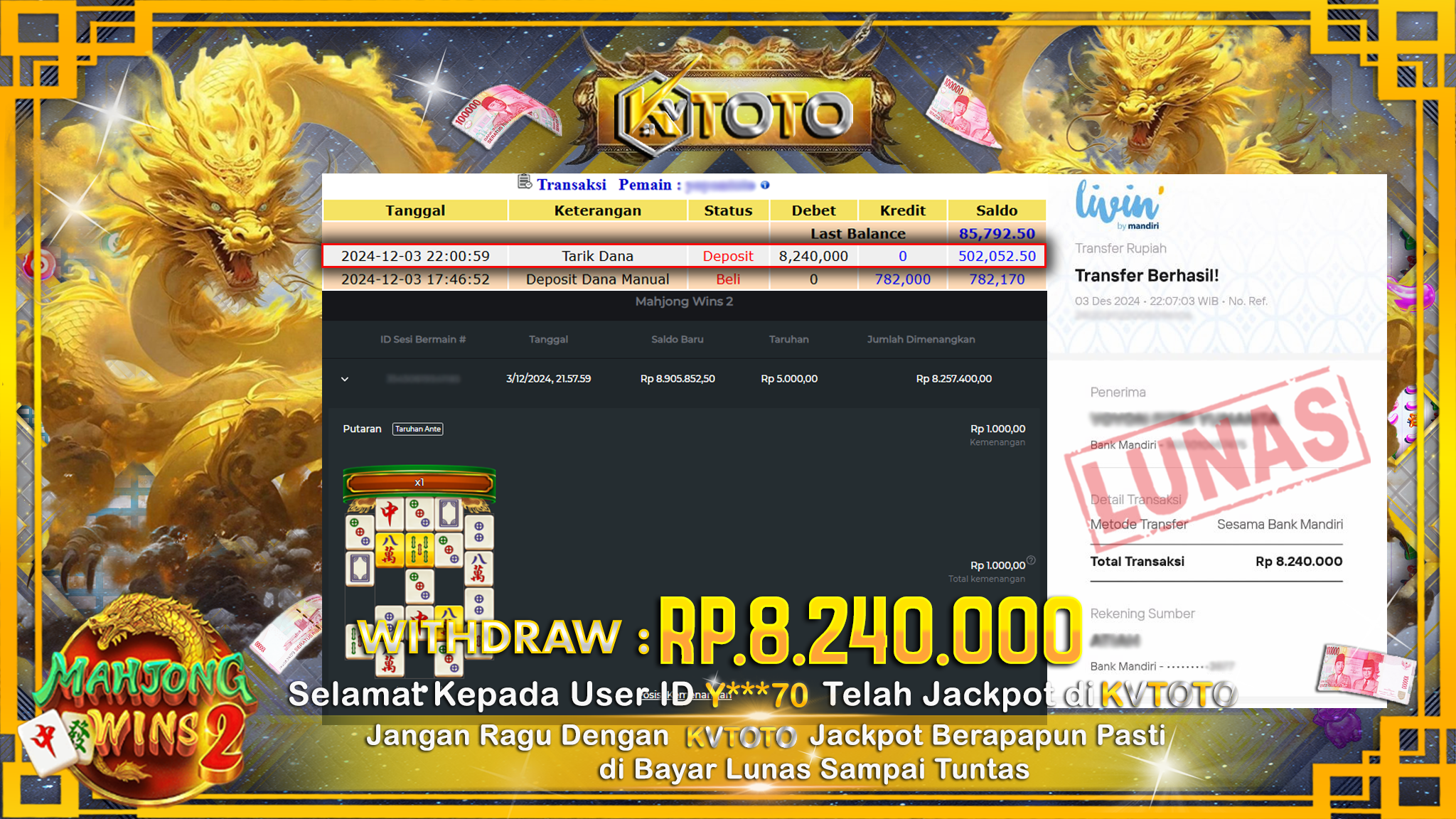 ✨ JACKPOT Di SLOT MAHJONG WINS 2 ✨