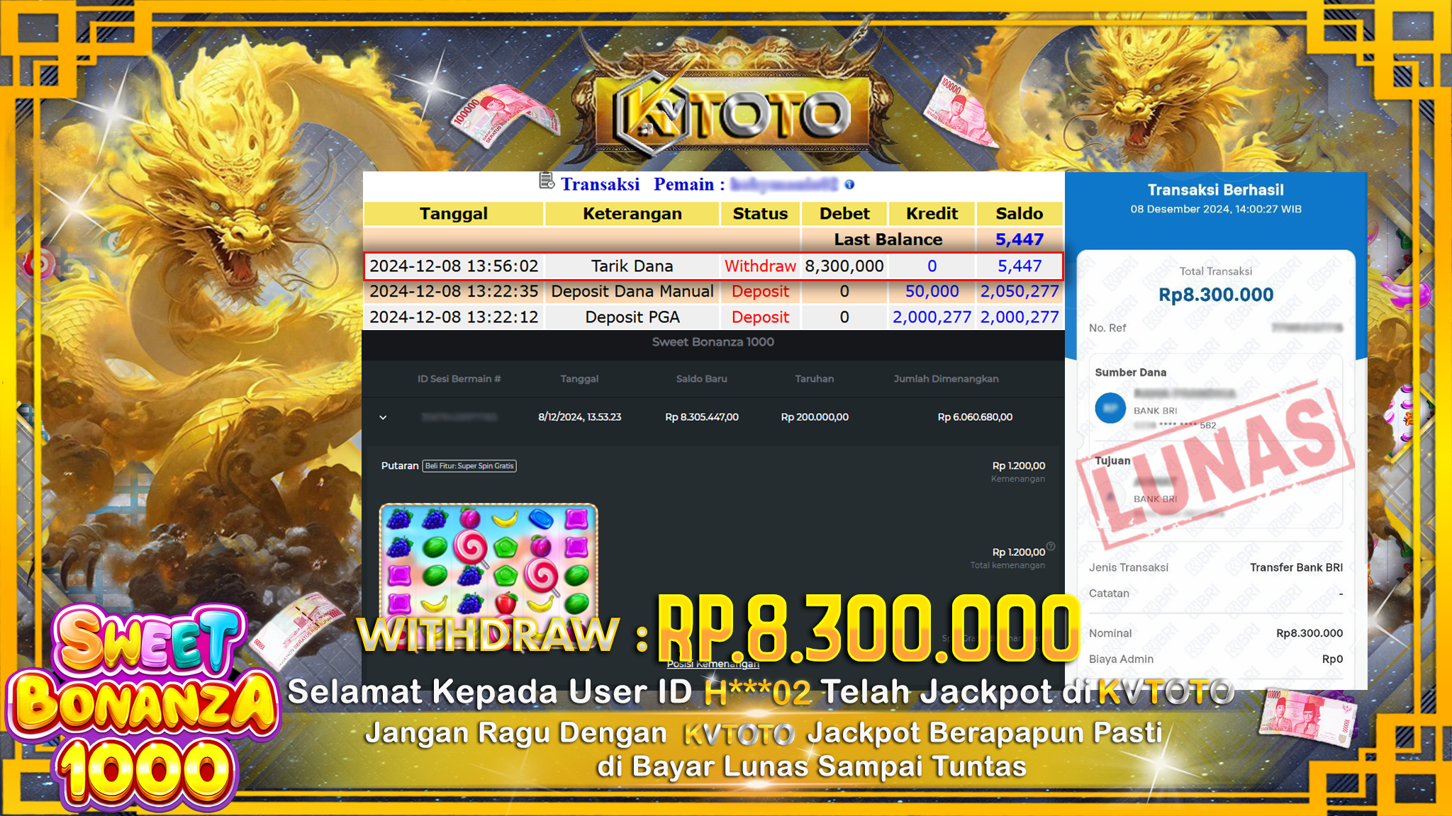✨ JACKPOT Di SLOT SWEET BONANZA 1000  ✨