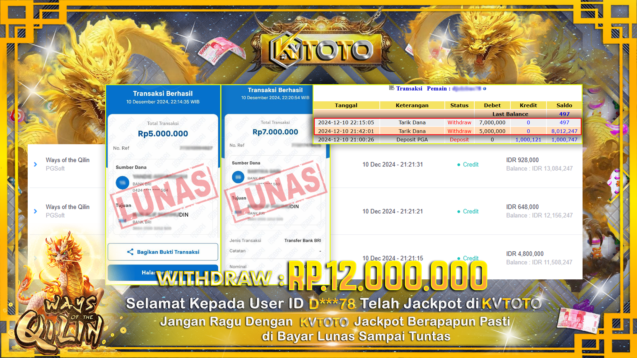 ✨ JACKPOT Di SLOT WAYS OF THE QILIN ✨