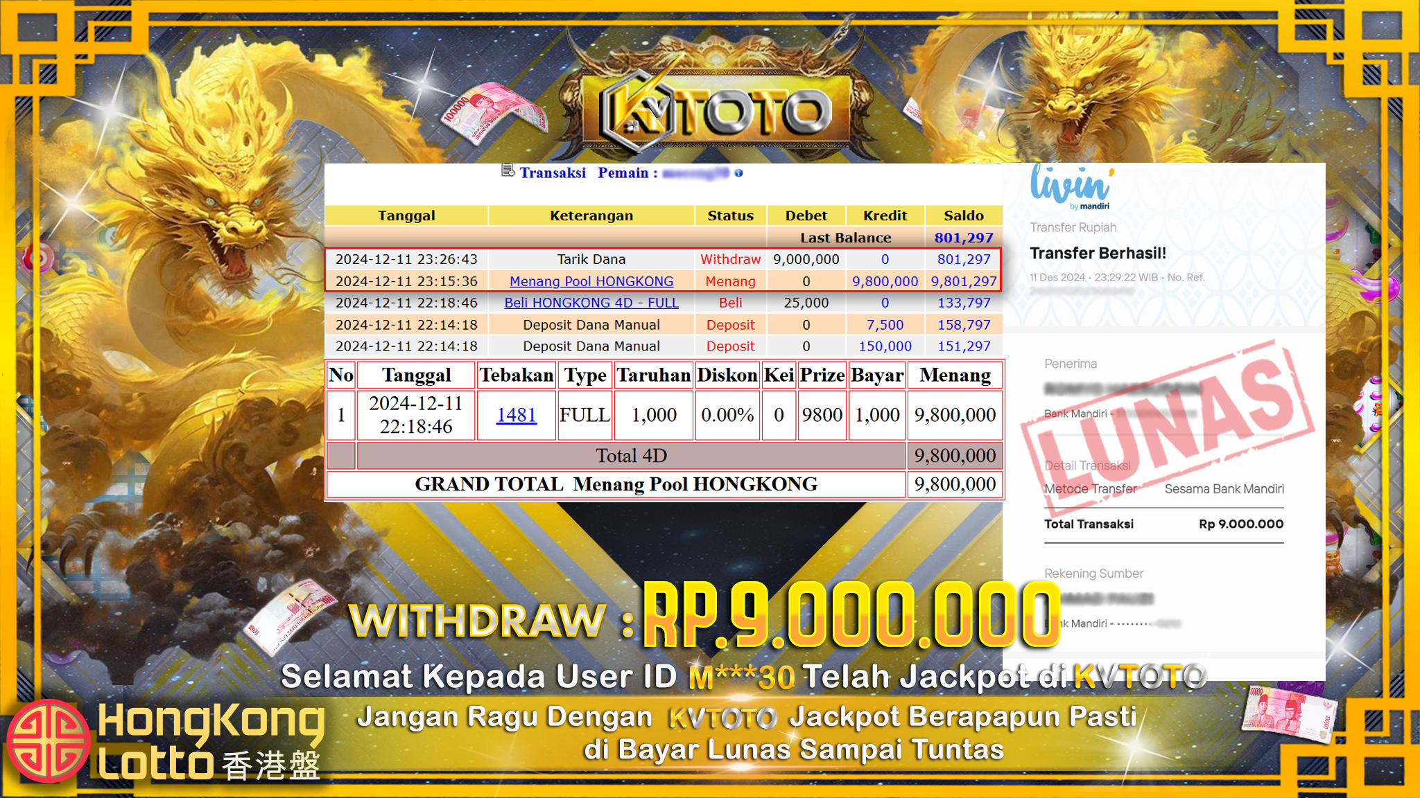 ✨ JACKPOT Di HONGKONG LOTTO ✨