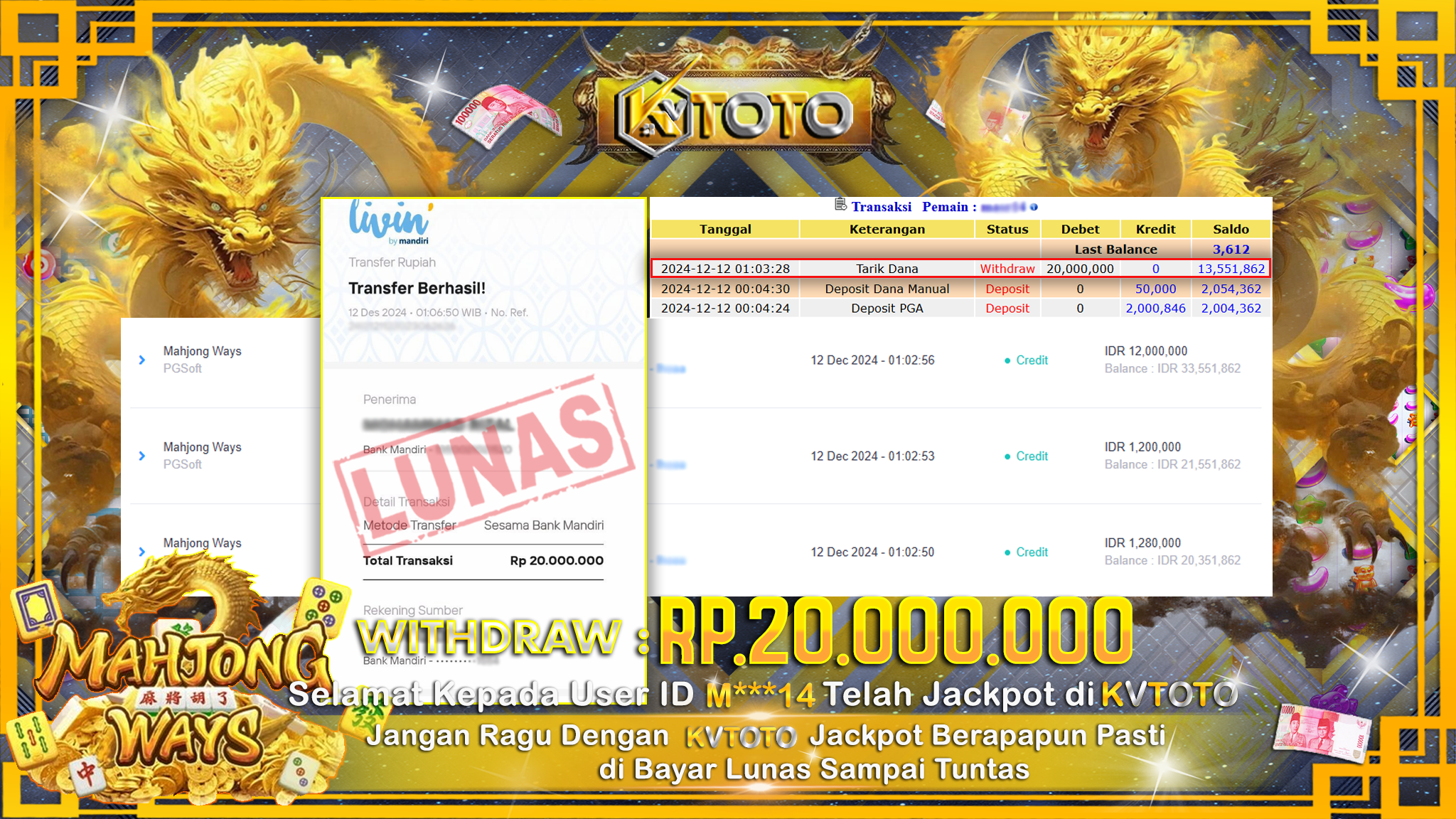 ✨ JACKPOT Di SLOT MAHJONG WAYS  ✨