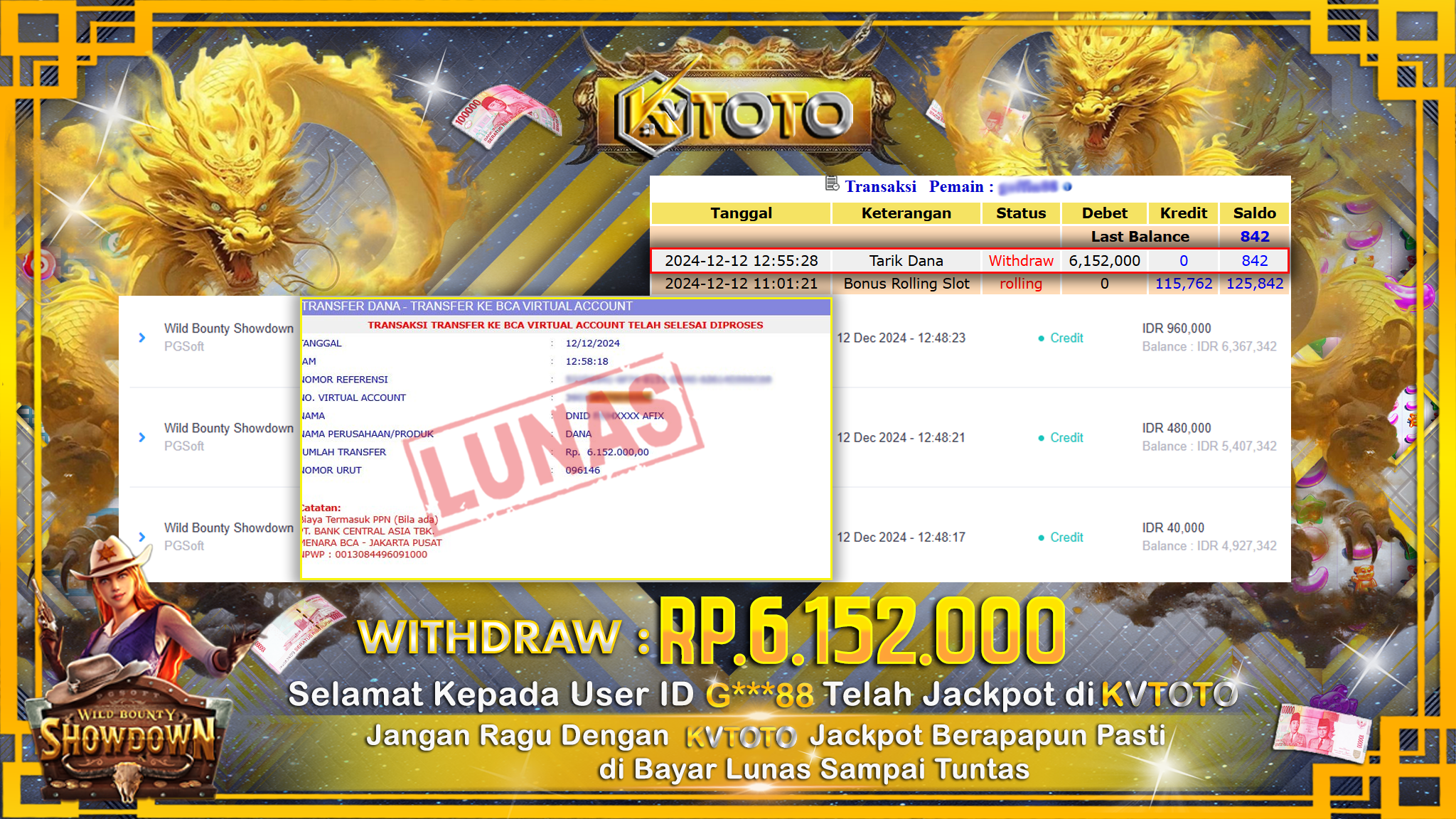 ✨ JACKPOT Di  SLOT WILD BOUNTY SHOWDOWN ✨