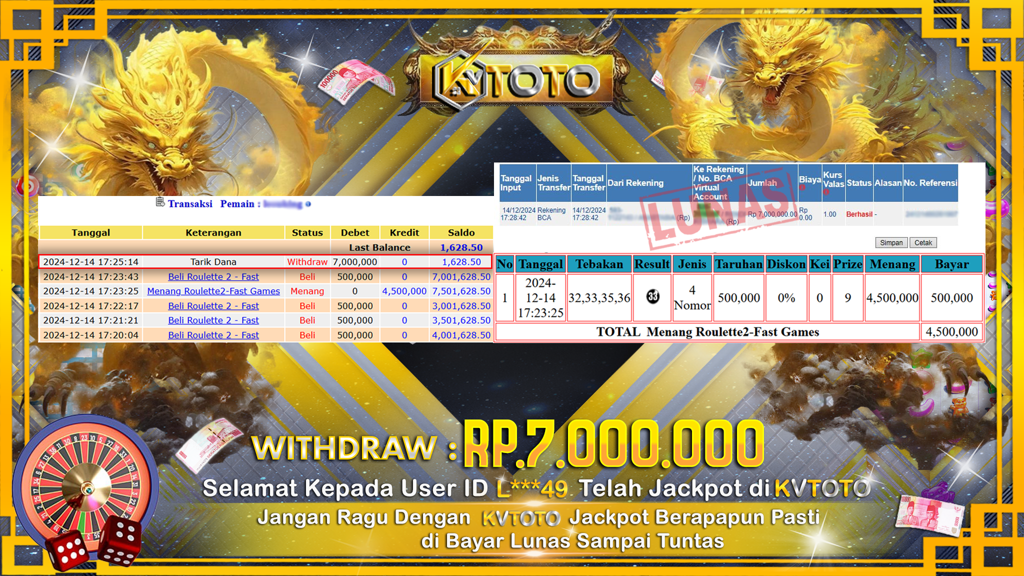 ✨ JACKPOT Di ROULETTE 2 FAST ✨