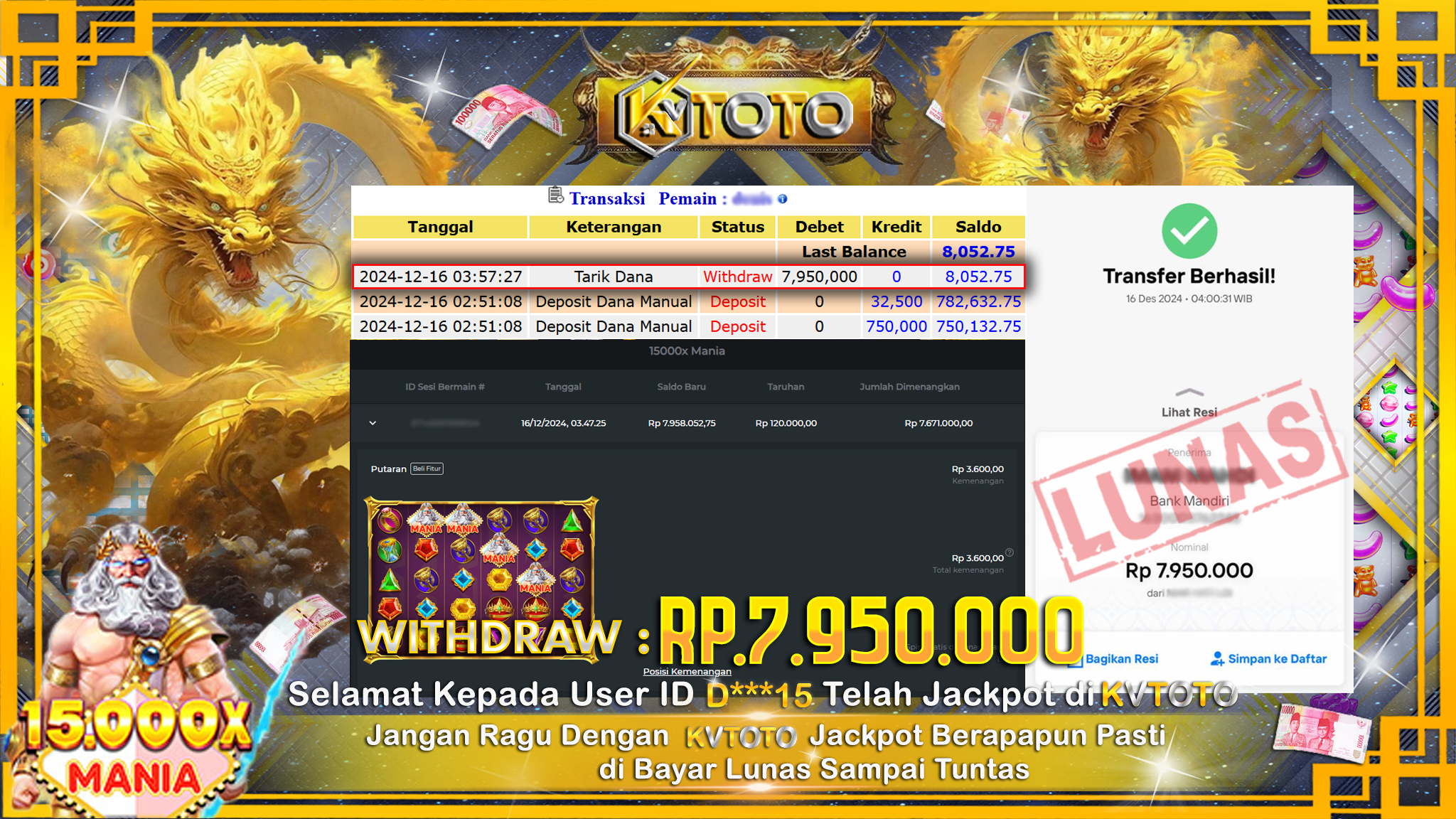 ✨ JACKPOT Di SLOT 15000X MANIA ✨