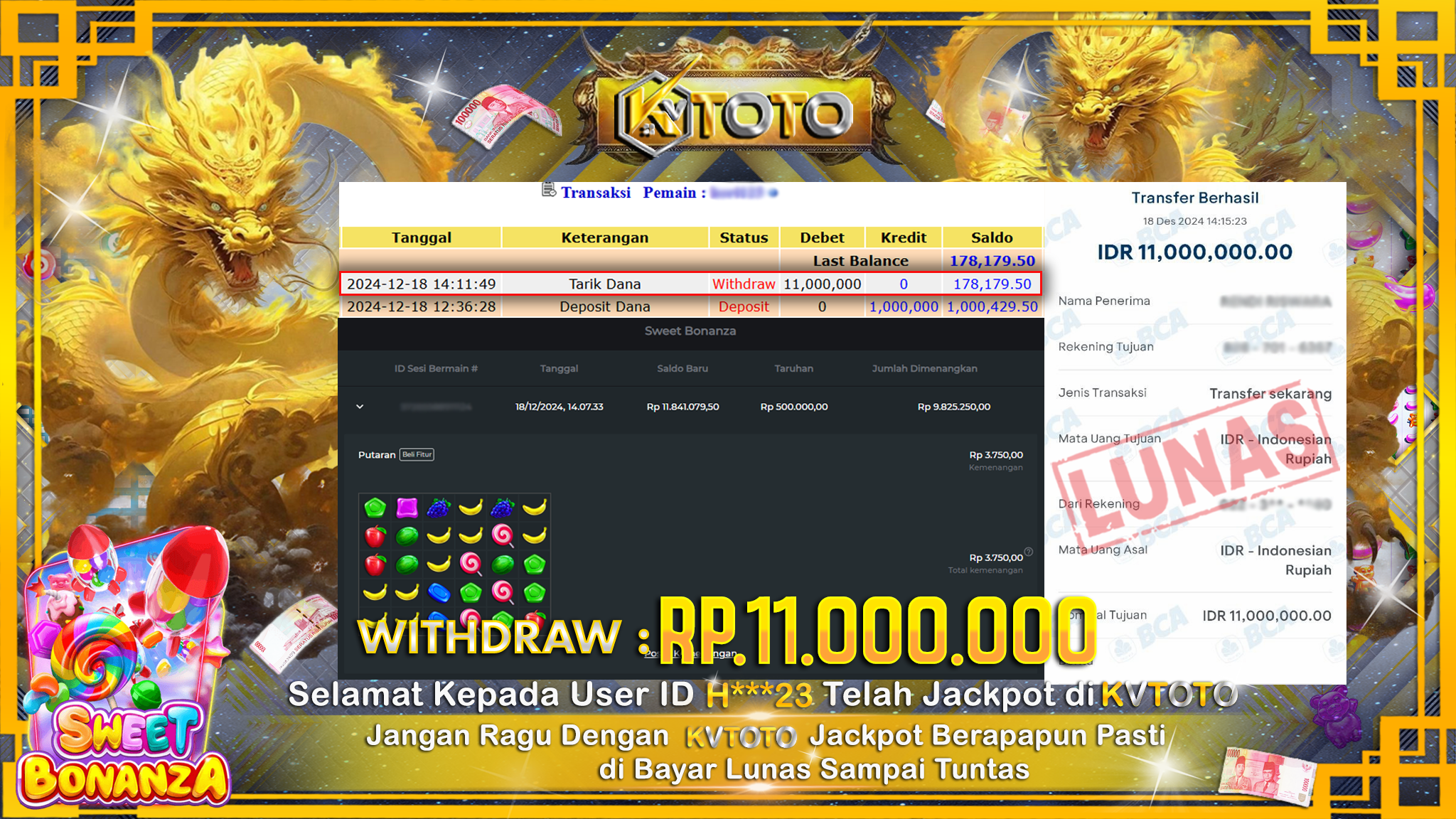 ✨ JACKPOT Di SLOT SWEET BONANZA ✨