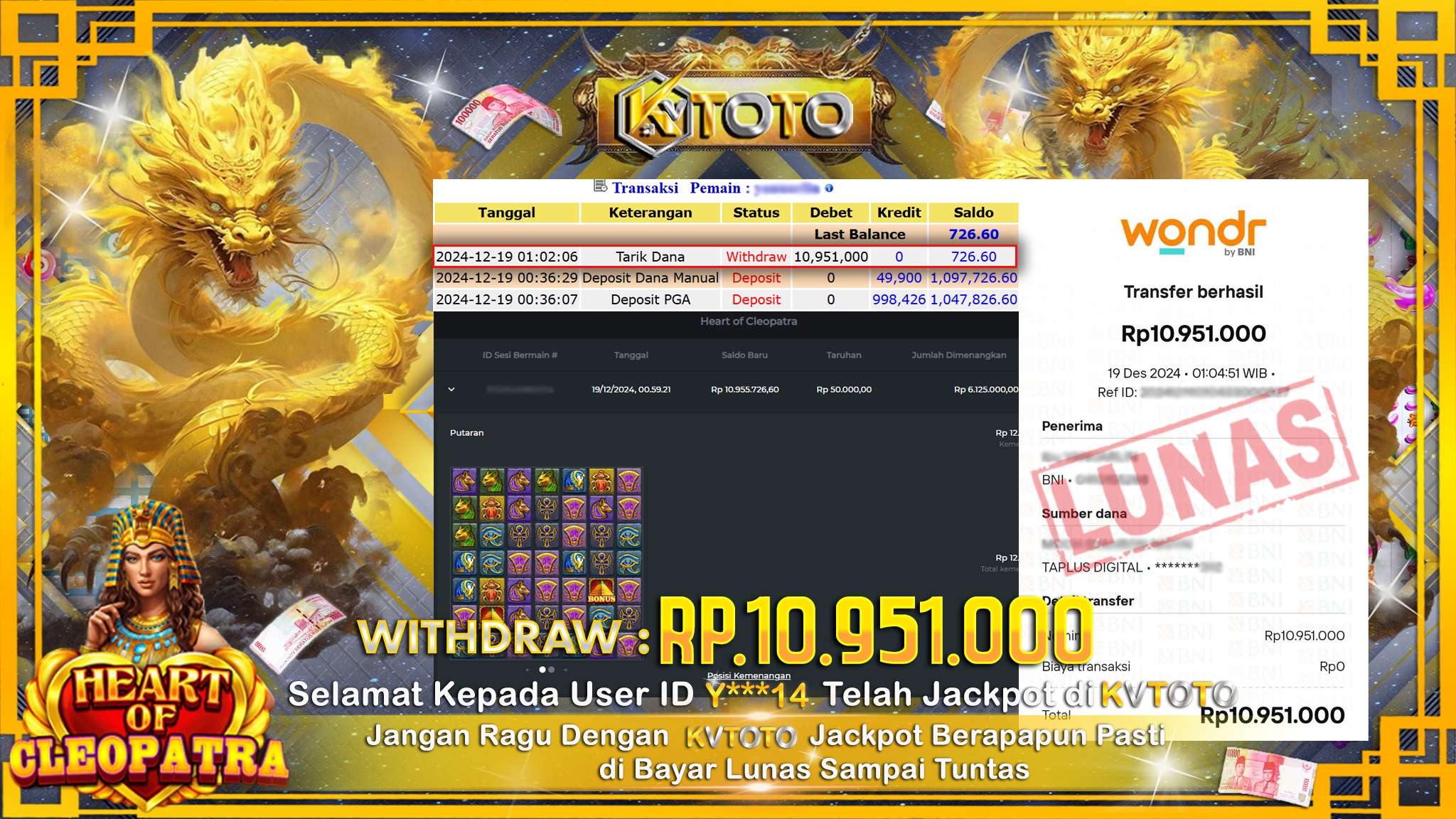 ✨ JACKPOT Di SLOT HEART OF CLEOPATRA ✨
