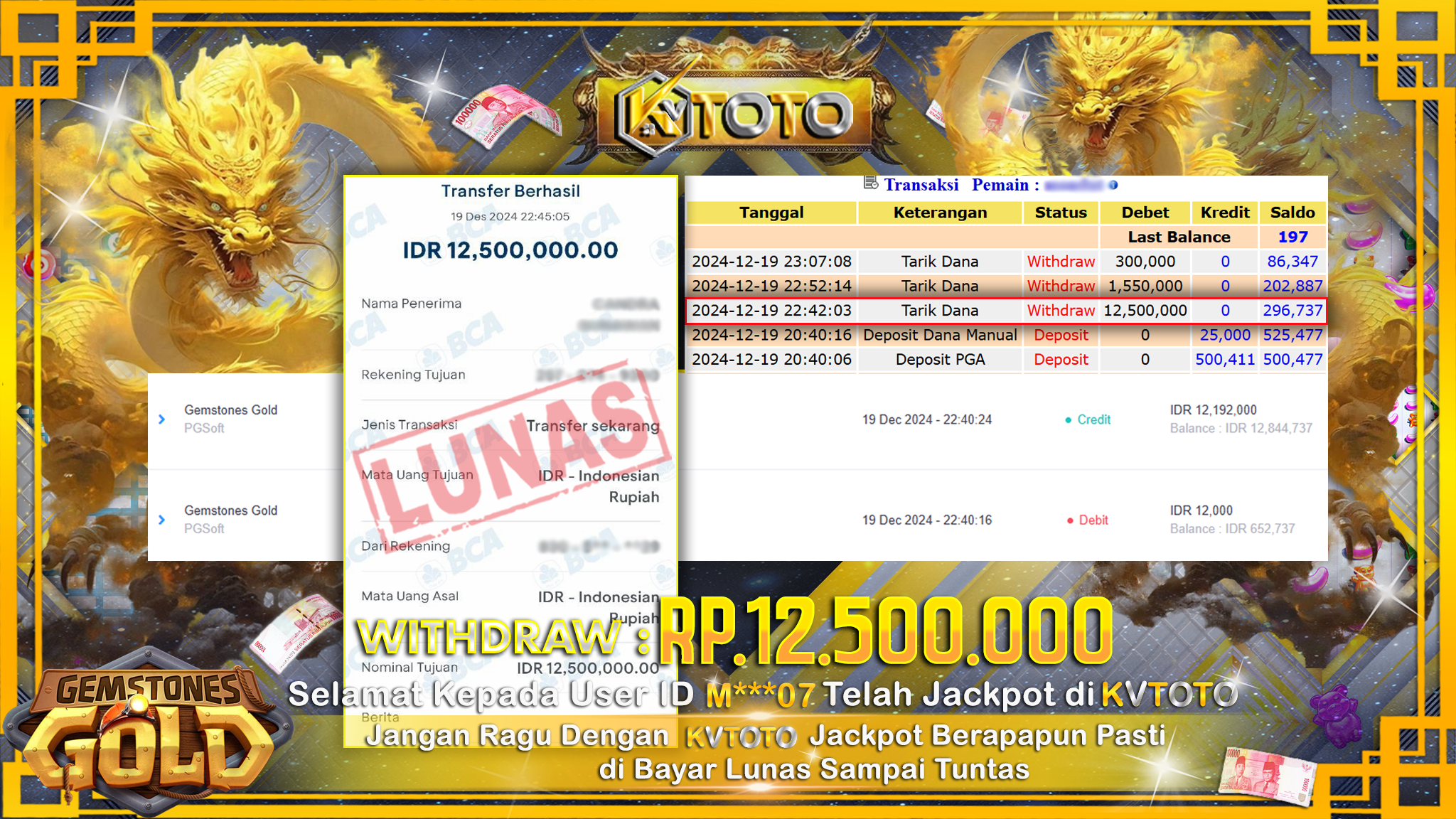 ✨ JACKPOT Di SLOT GEMSTONES GOLD ✨