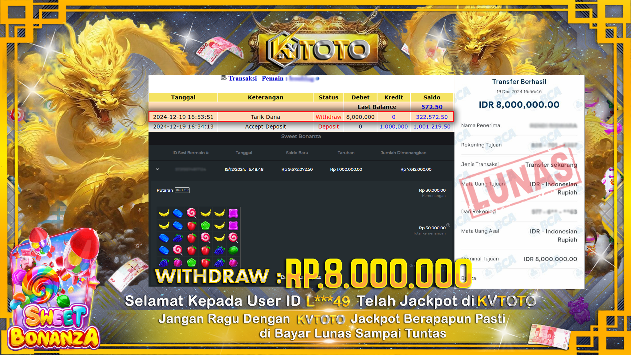 ✨ JACKPOT Di SLOT SWEET BONANZA ✨