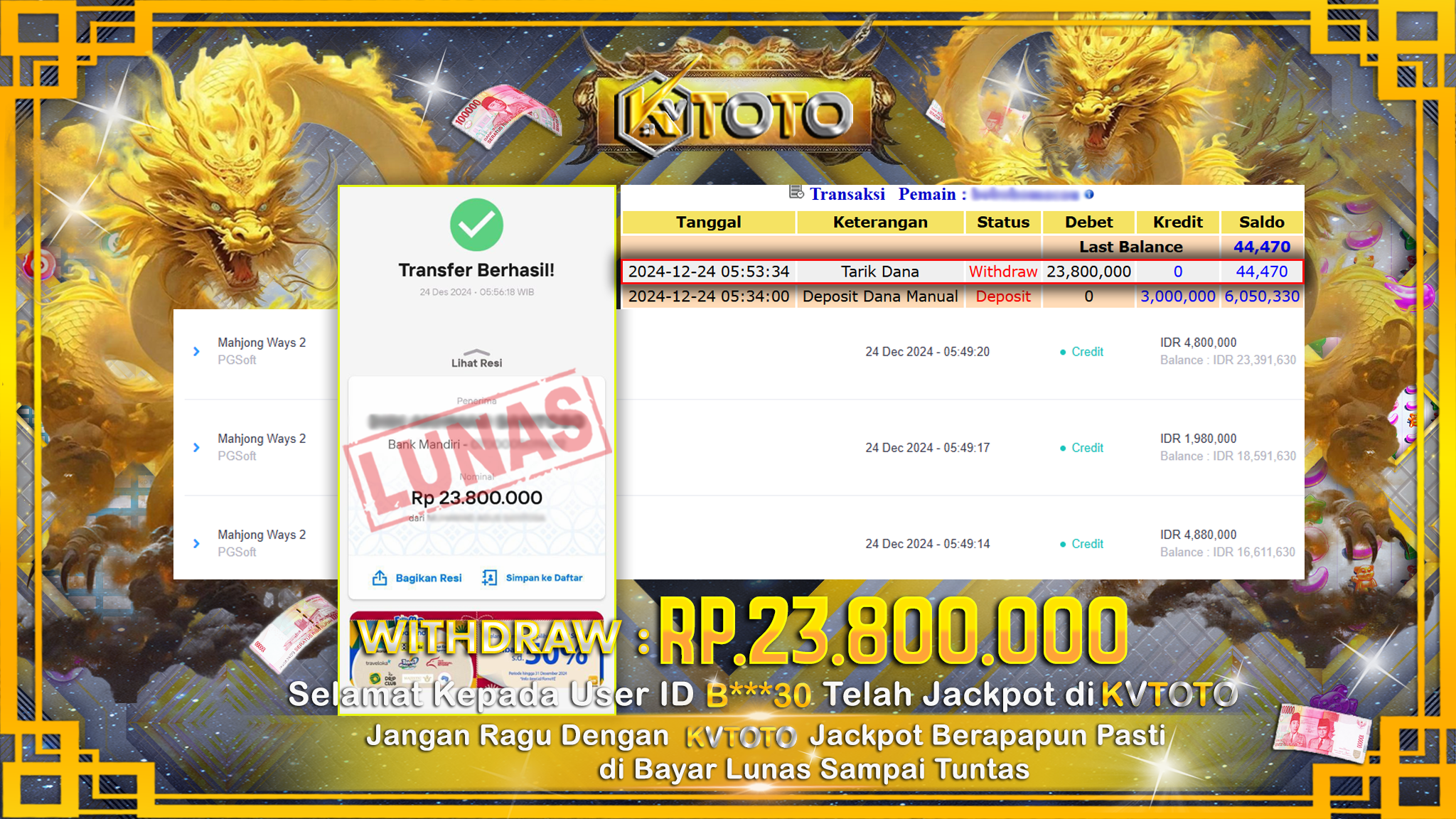 ✨ JACKPOT Di  SLOT MAHJONG WAYS 2  ✨