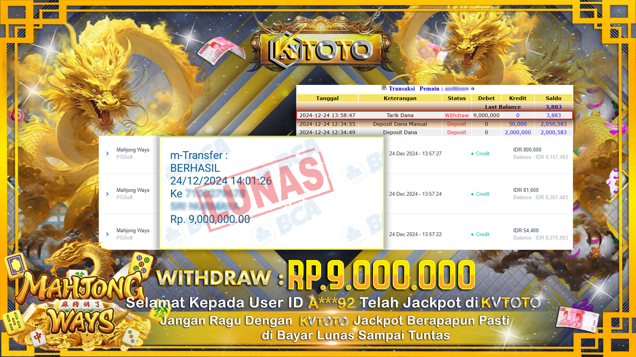 ✨ JACKPOT Di  SLOT MAHJONG WAYS  ✨