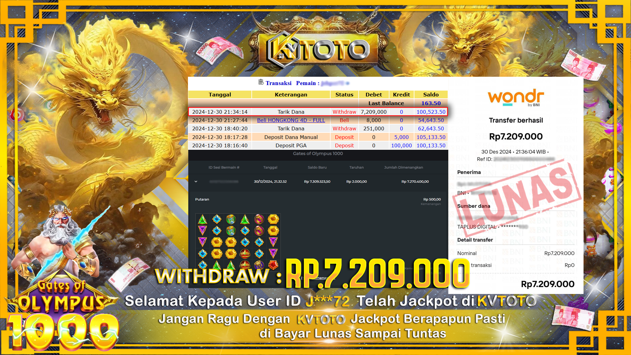 ✨ JACKPOT DI SLOT GATES OF OLYMPUS 1000 ✨