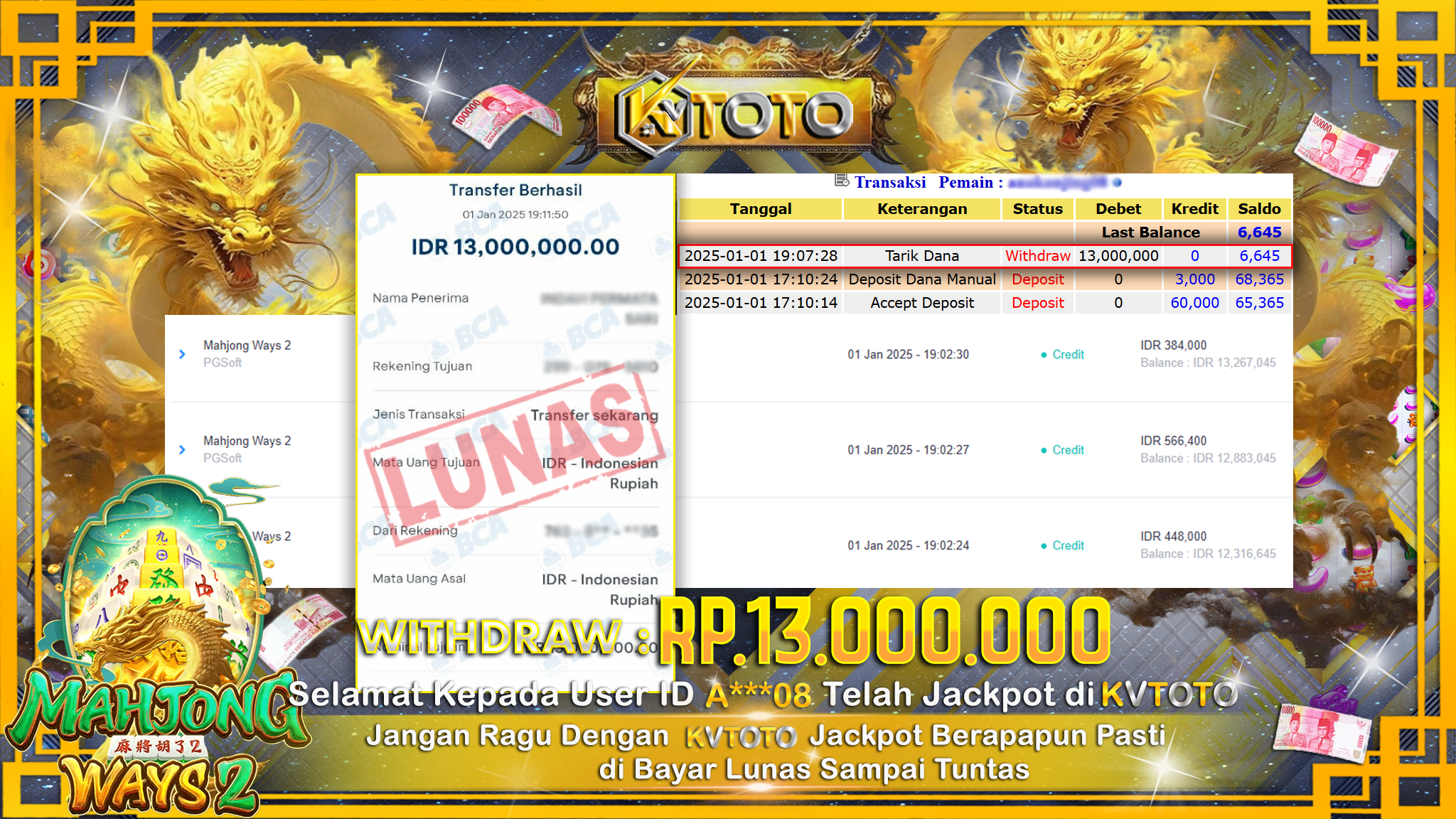 ✨ JACKPOT Di  SLOT MAHJONG WAYS 2  ✨