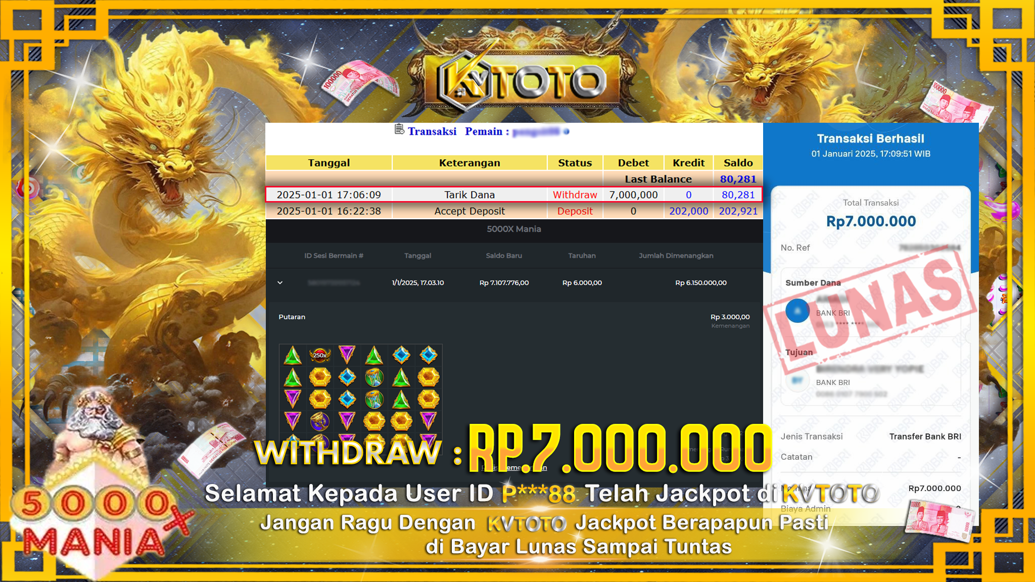 ✨ JACKPOT Di  SLOT 5000X MANIA ✨