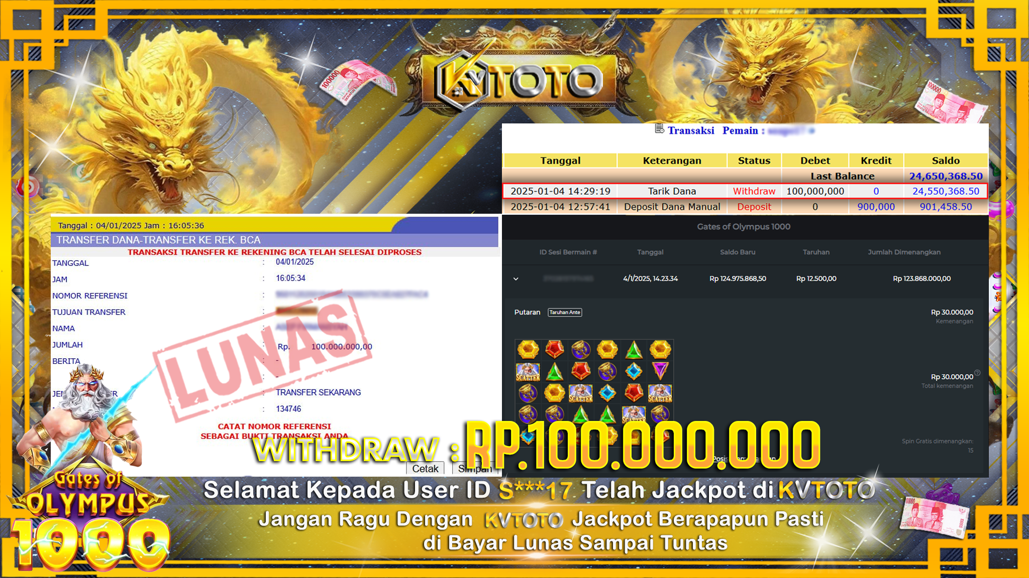 ✨ JACKPOT Di SLOT GATES OF OLYMPUS 1000 ✨