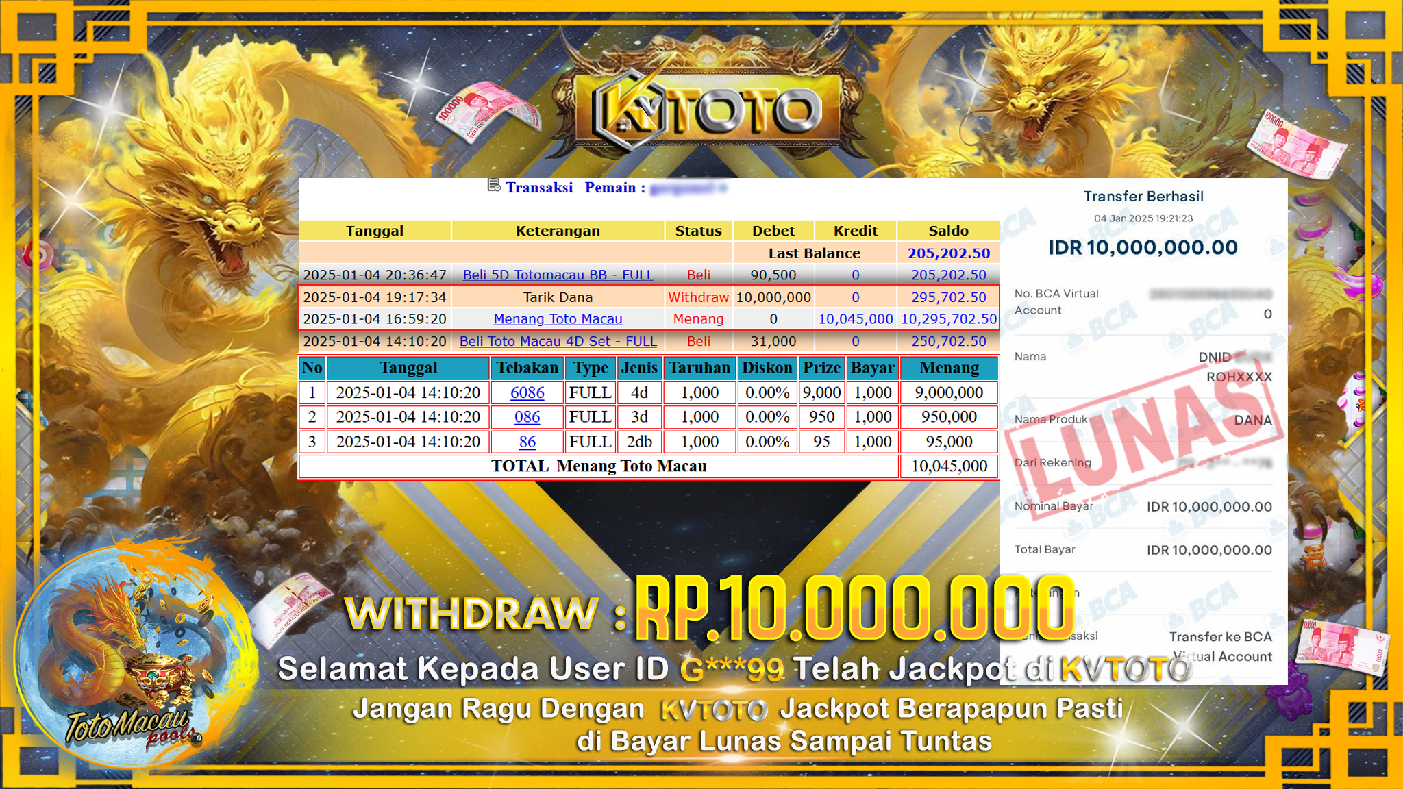✨ JACKPOT Di TOTO MACAU POOLS ✨