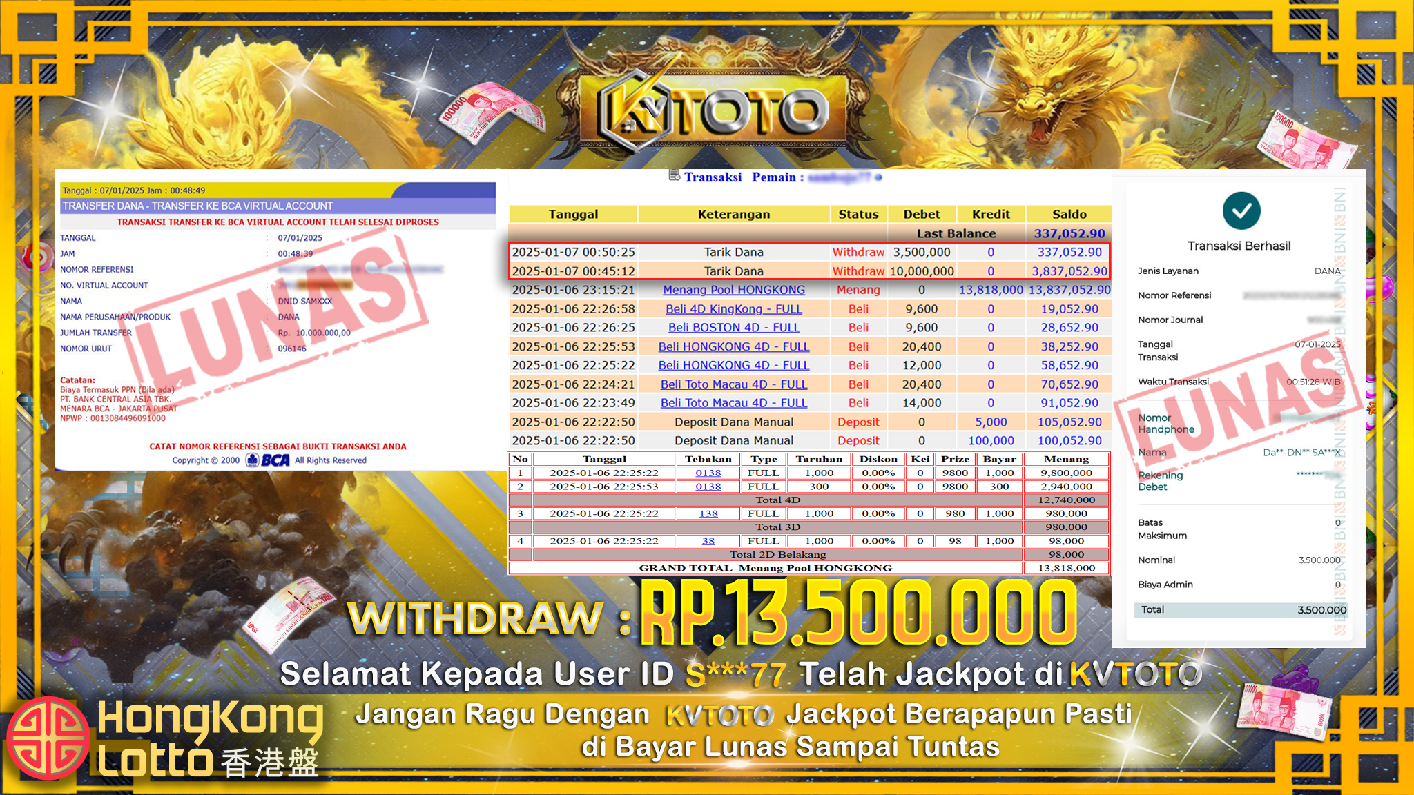 ✨ JACKPOT Di HONGKONG LOTTO ✨
