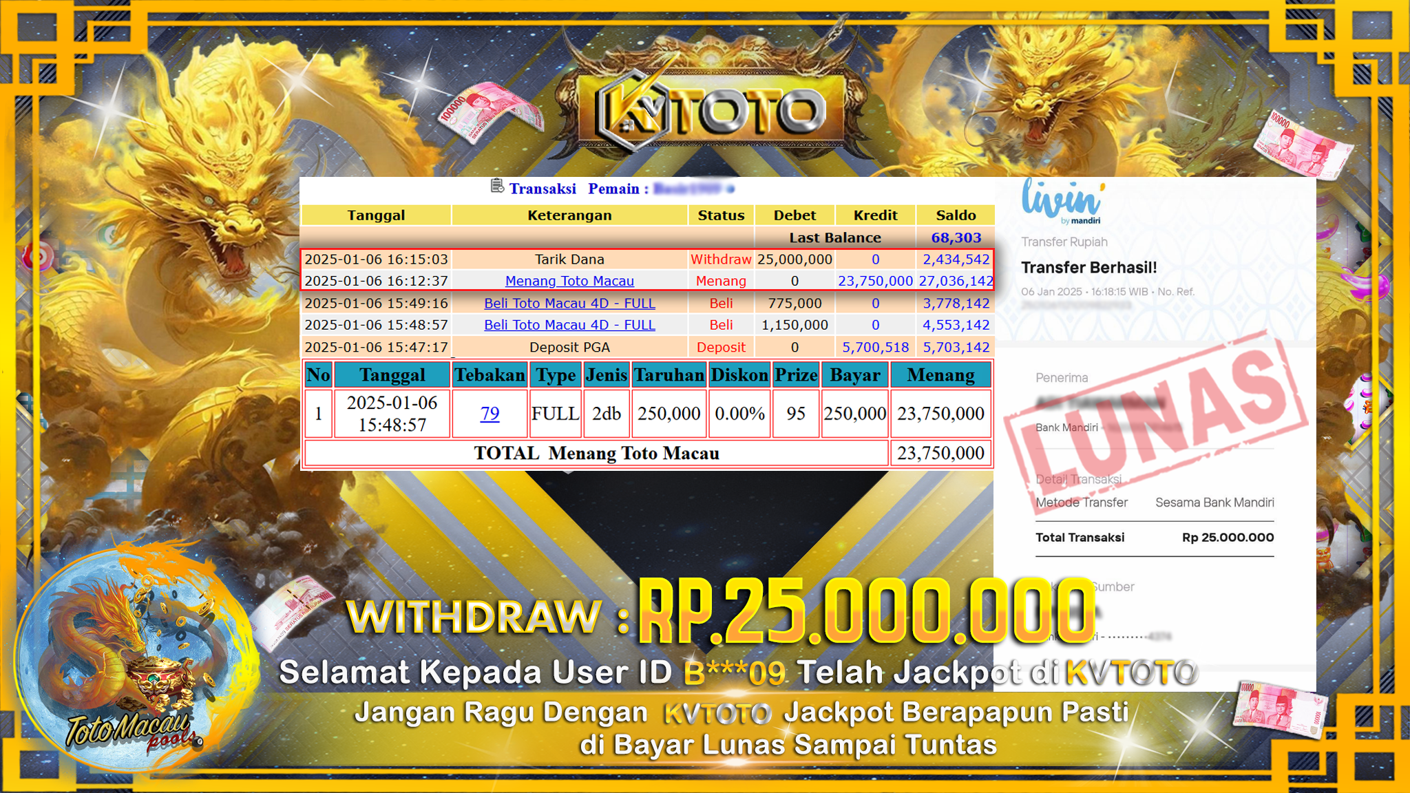 ✨ JACKPOT Di TOTO MACAU POOLS ✨