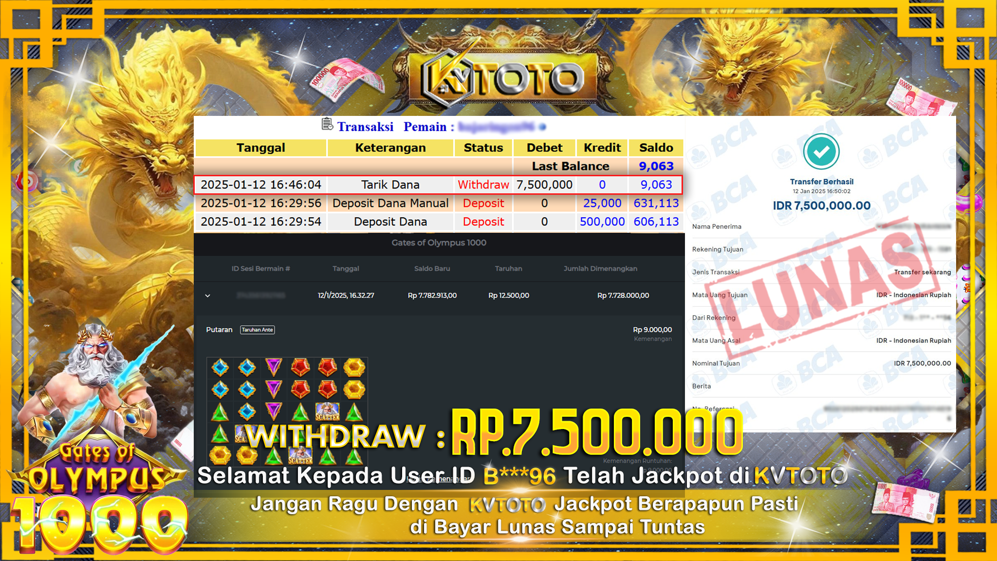 ✨ JACKPOT Di SLOT GATES OF OLYMPUS 1000 ✨