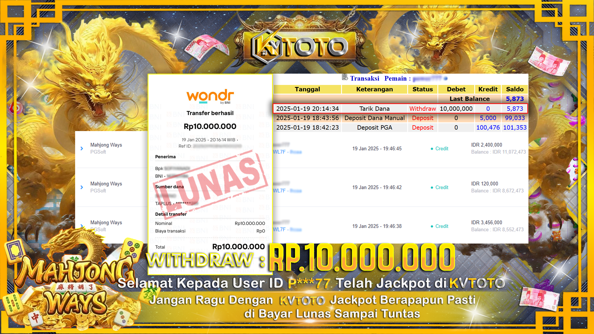 ✨ JACKPOT Di  SLOT MAHJONG WAYS ✨