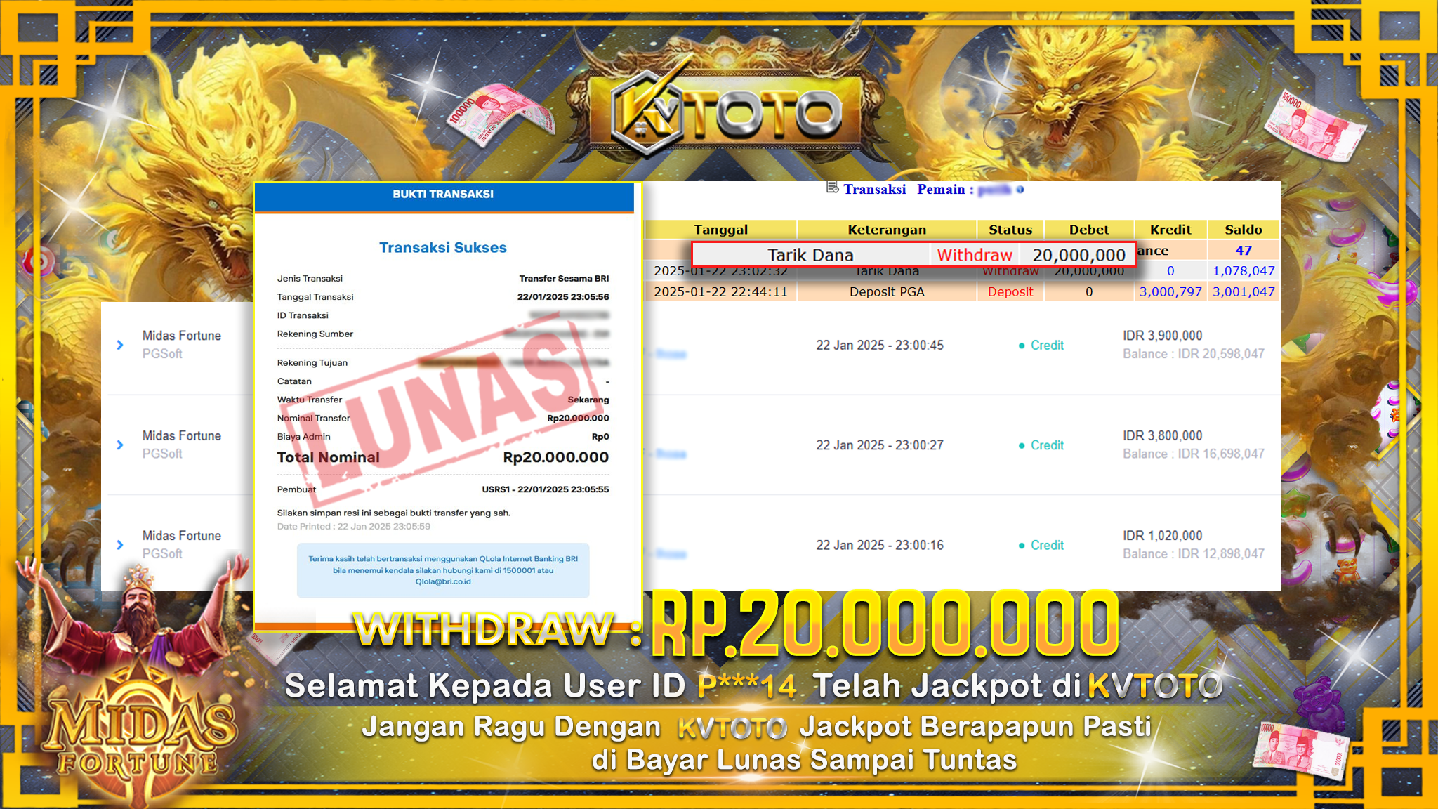 ✨ JACKPOT Di SLOT MIDAS FORTUNE ✨