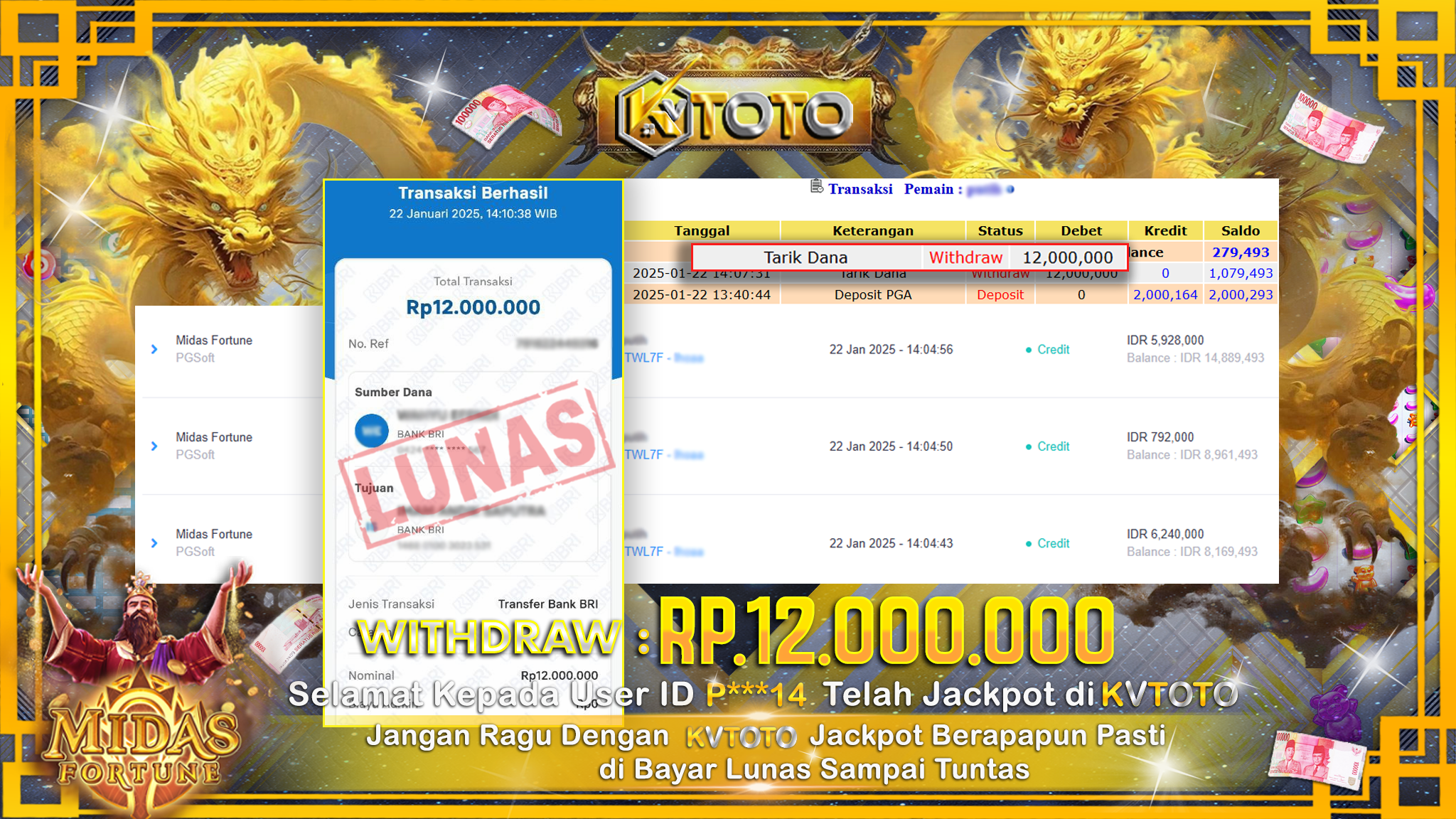 ✨ JACKPOT Di SLOT MIDAS FORTUNE ✨