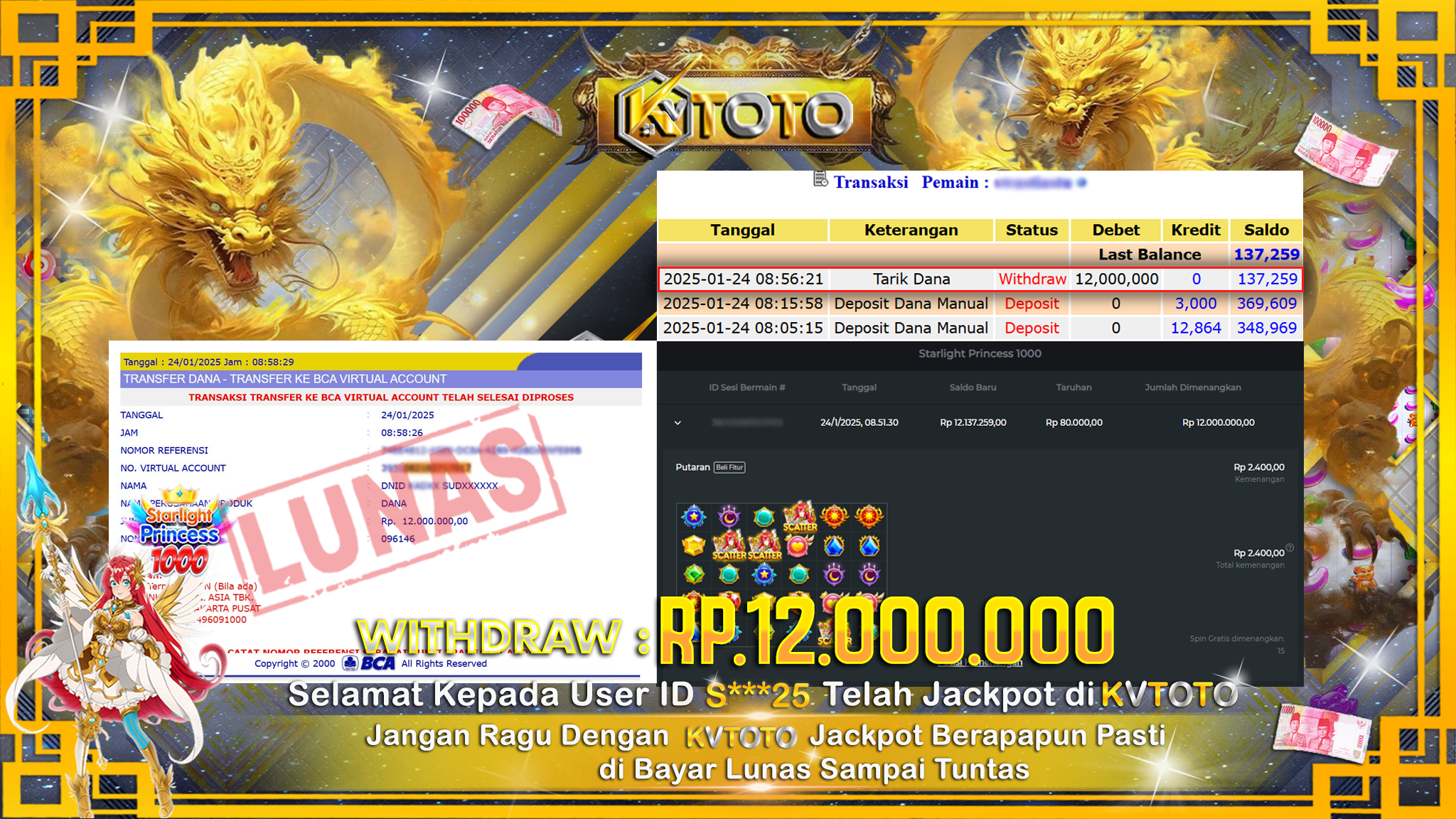 ✨ JACKPOT Di SLOT STARLIGHT PRINCEESS 1000   ✨