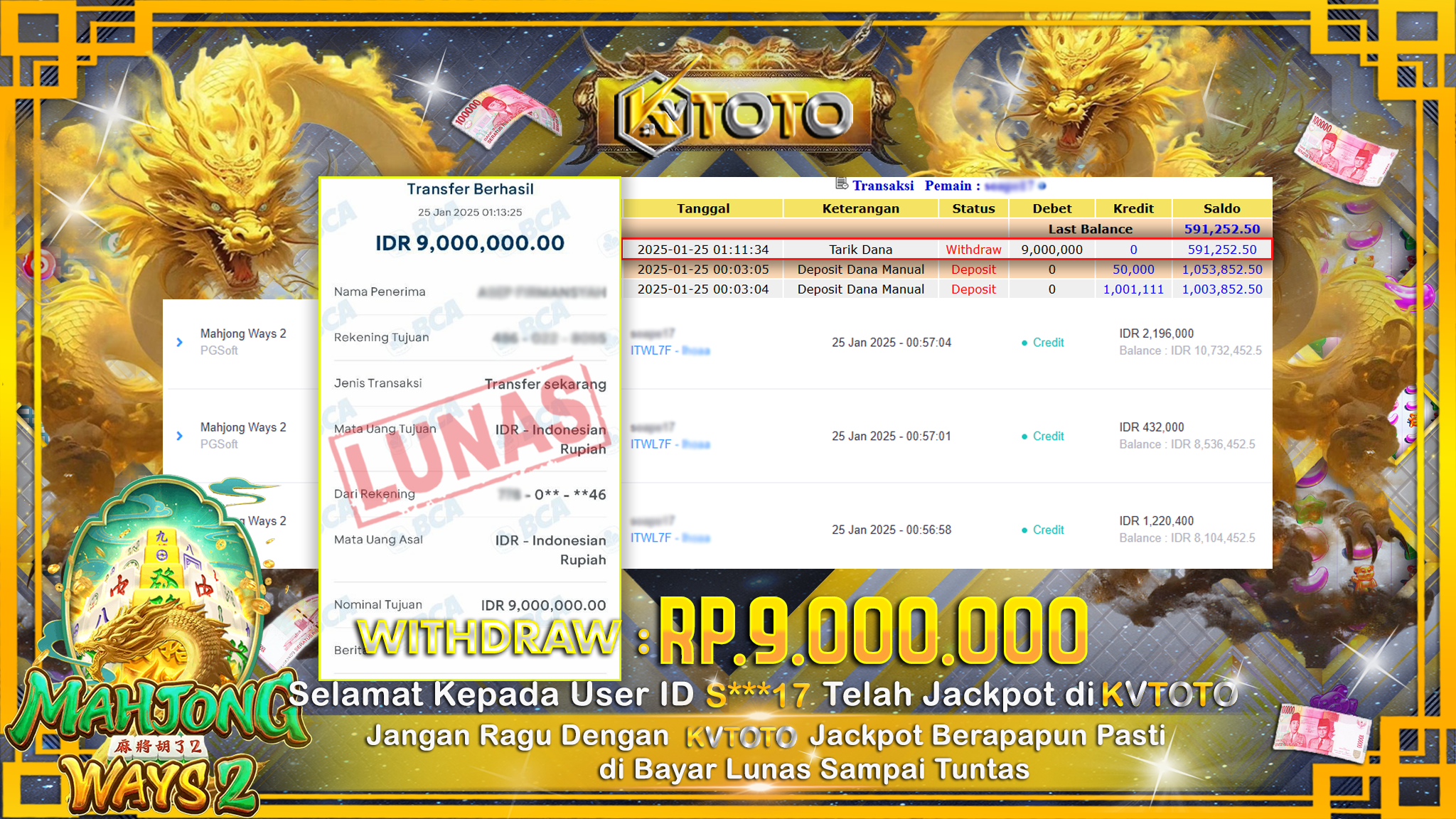 ✨ JACKPOT Di  SLOT MAHJONG WAYS 2  ✨