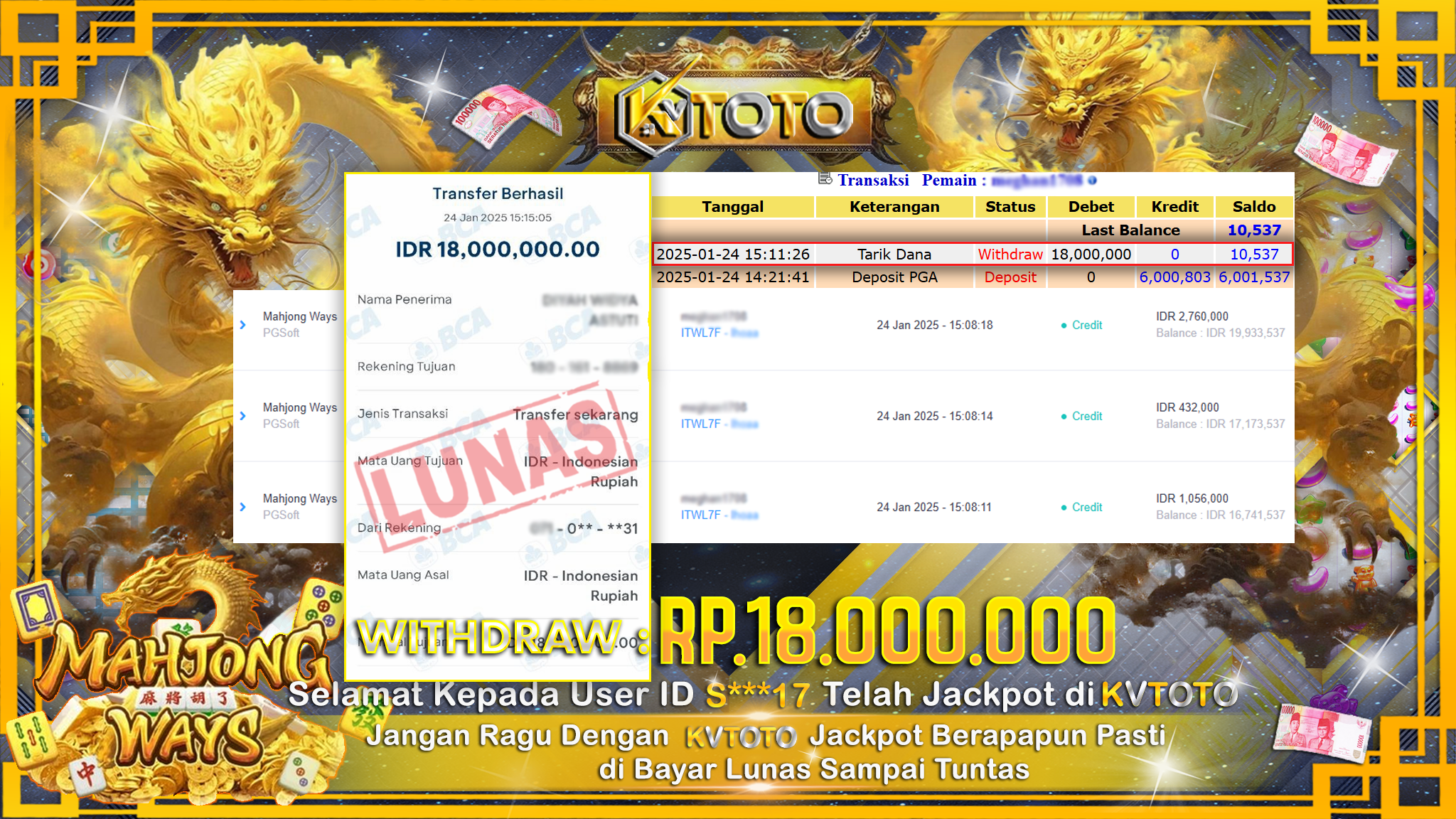 ✨ JACKPOT Di  SLOT MAHJONG WAYS ✨