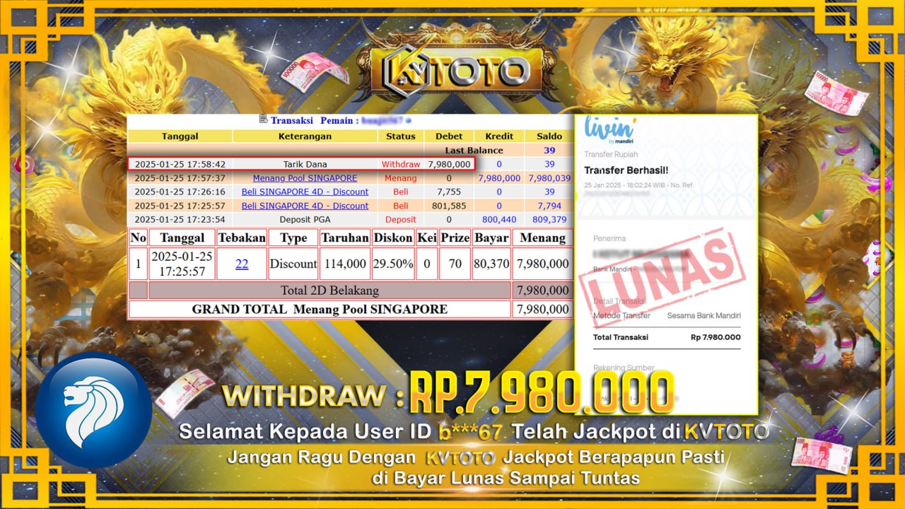 ✨ JACKPOT Di SINGAPORE POOLS ✨