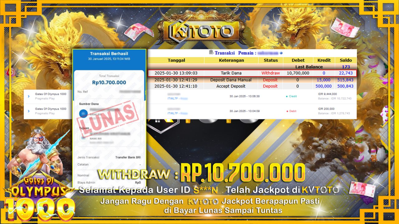 ✨ JACKPOT Di SLOT GATES OF OLYMPUS 1000 ✨