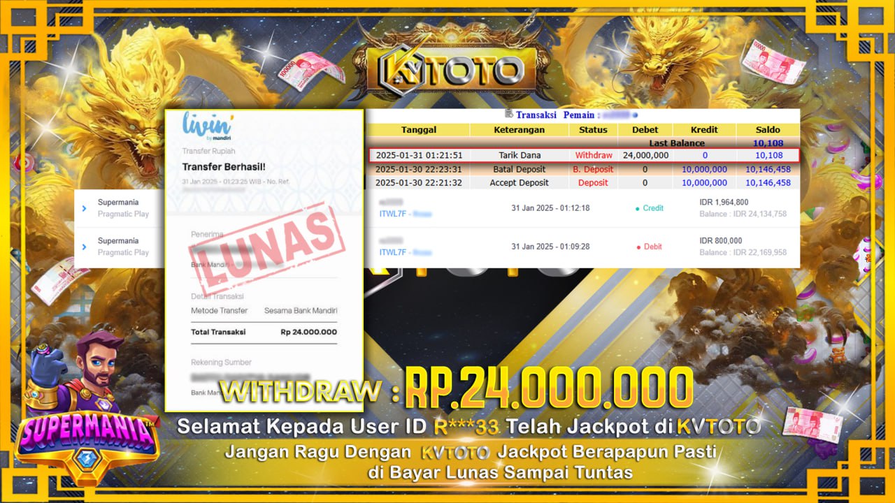 ✨ JACKPOT Di SLOT SUPERMANIA ✨
