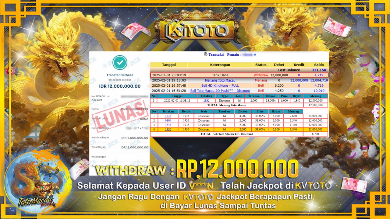 ✨ JACKPOT Di TOTO MACAU POOLS ✨