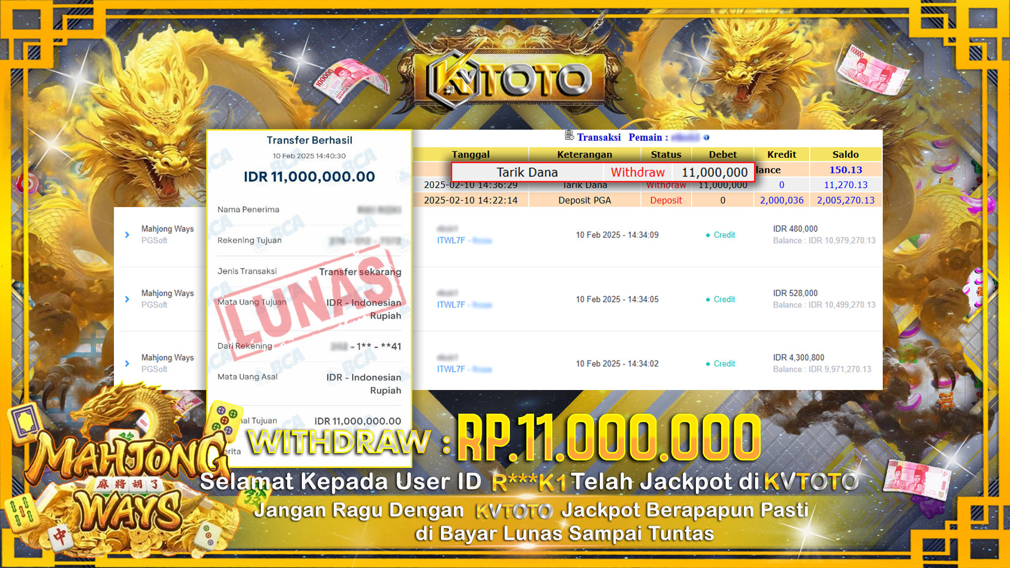 ✨ JACKPOT Di SLOT MAHJONG WAYS  ✨