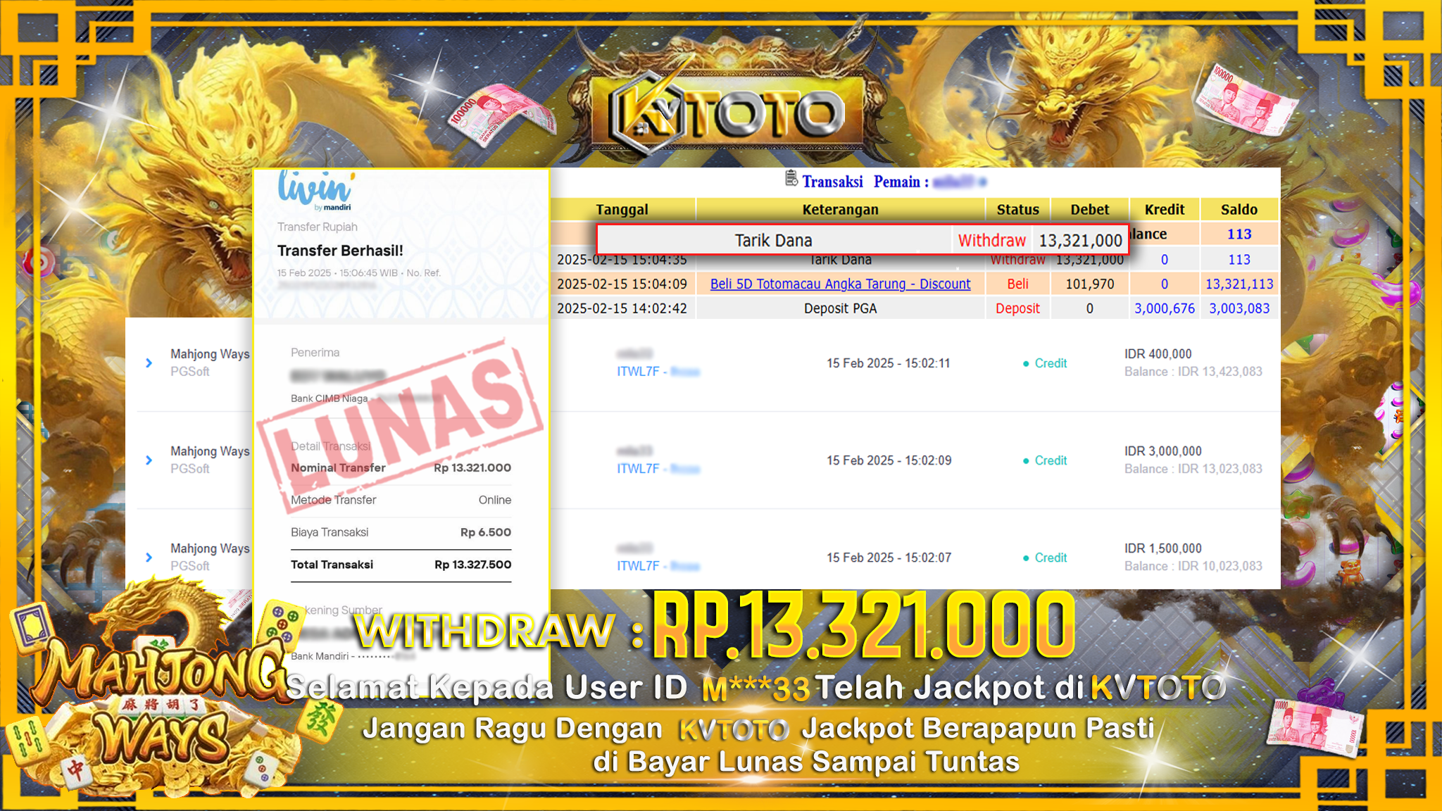 ✨ JACKPOT Di SLOT MAHJONG WAYS  ✨