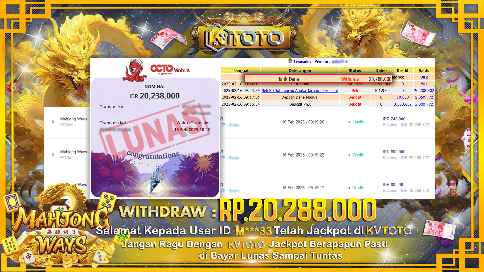 ✨ JACKPOT Di SLOT MAHJONG WAYS ✨