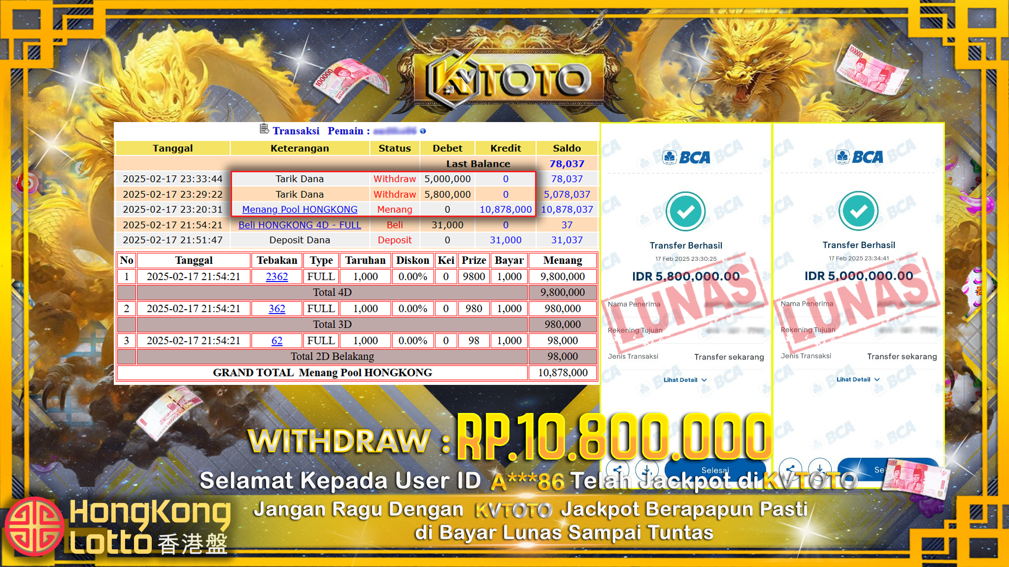 ✨ JACKPOT Di HONGKONG LOTTO ✨