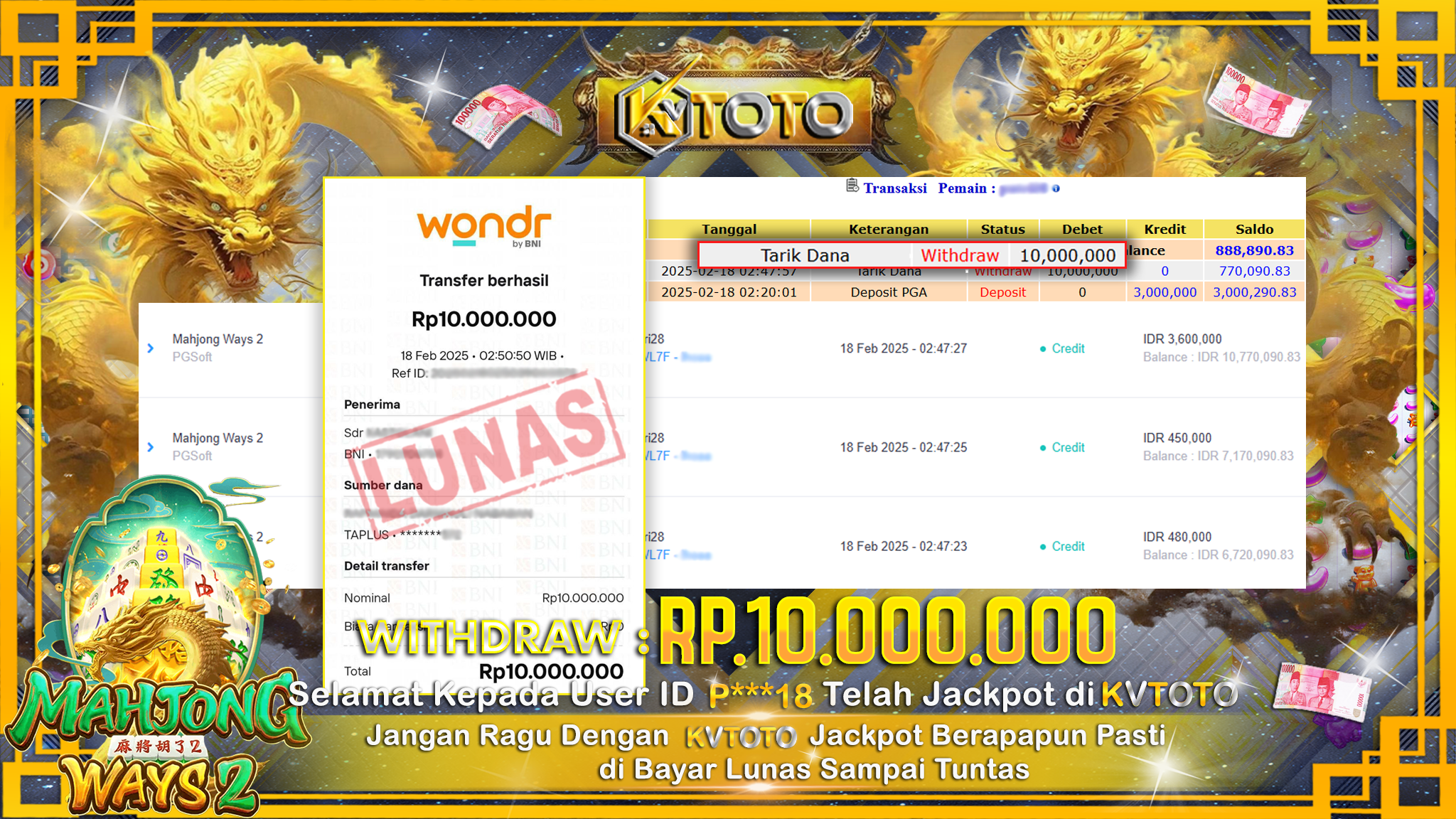 ✨ JACKPOT Di  SLOT MAHJONG WAYS 2  ✨