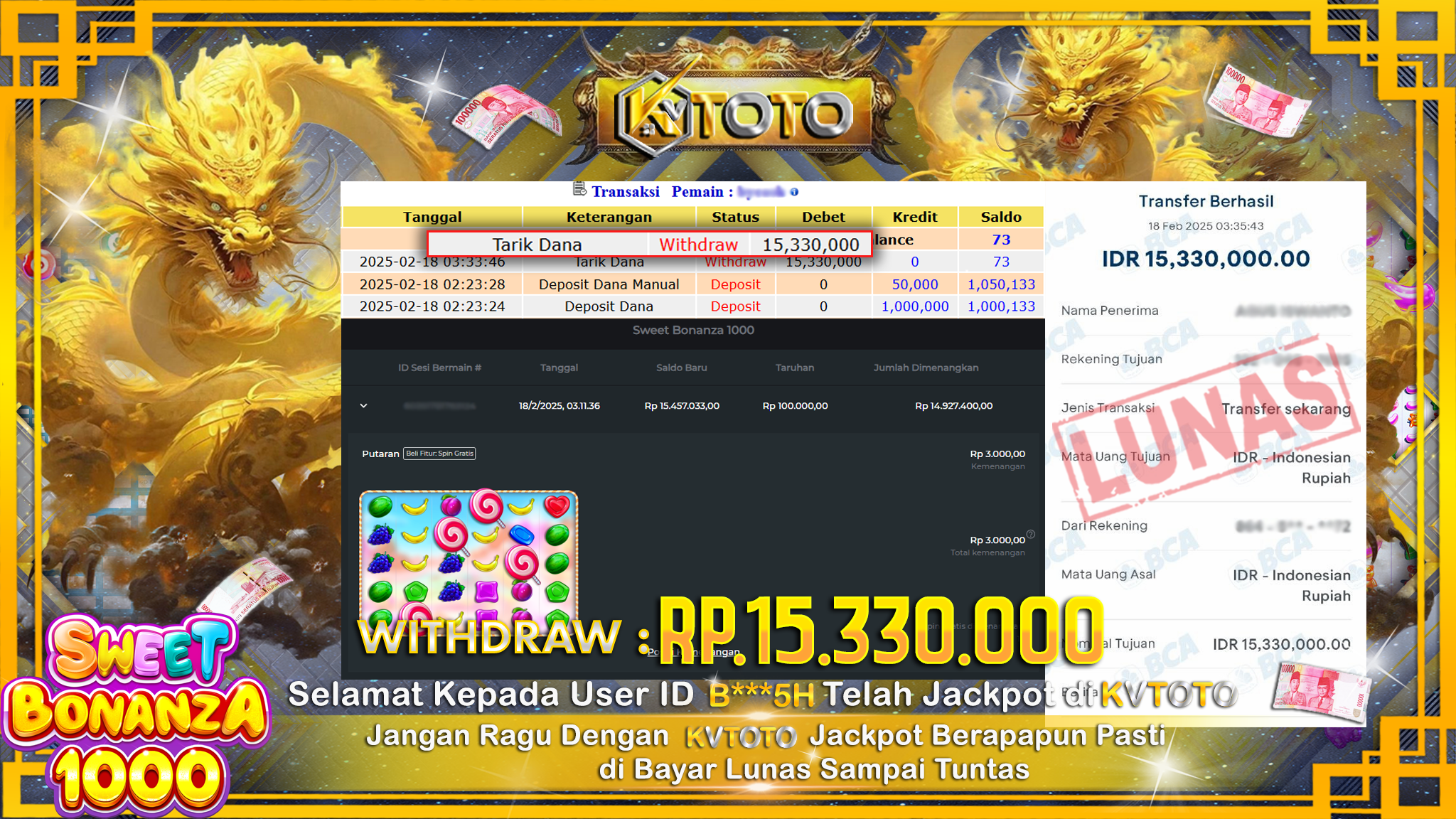 ✨ JACKPOT Di SLOT SWEET BONANZA 1000  ✨