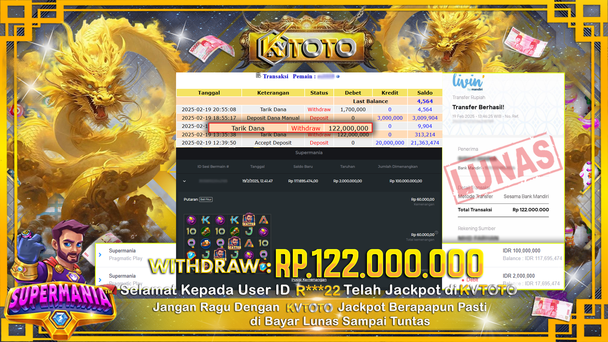 ✨ JACKPOT Di SLOT SUPERMANIA ✨