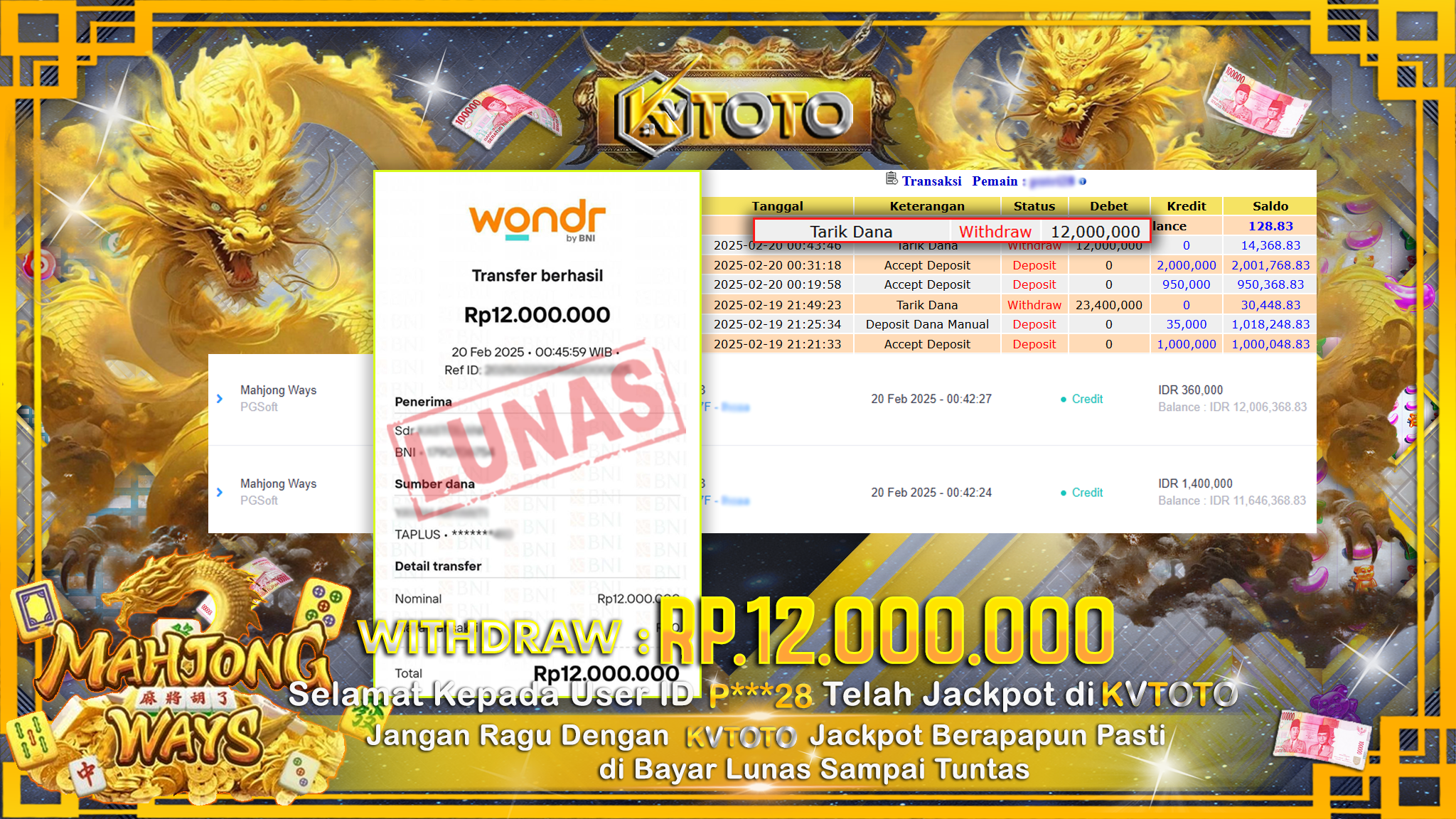 ✨ JACKPOT Di SLOT MAHJONG WAYS  ✨