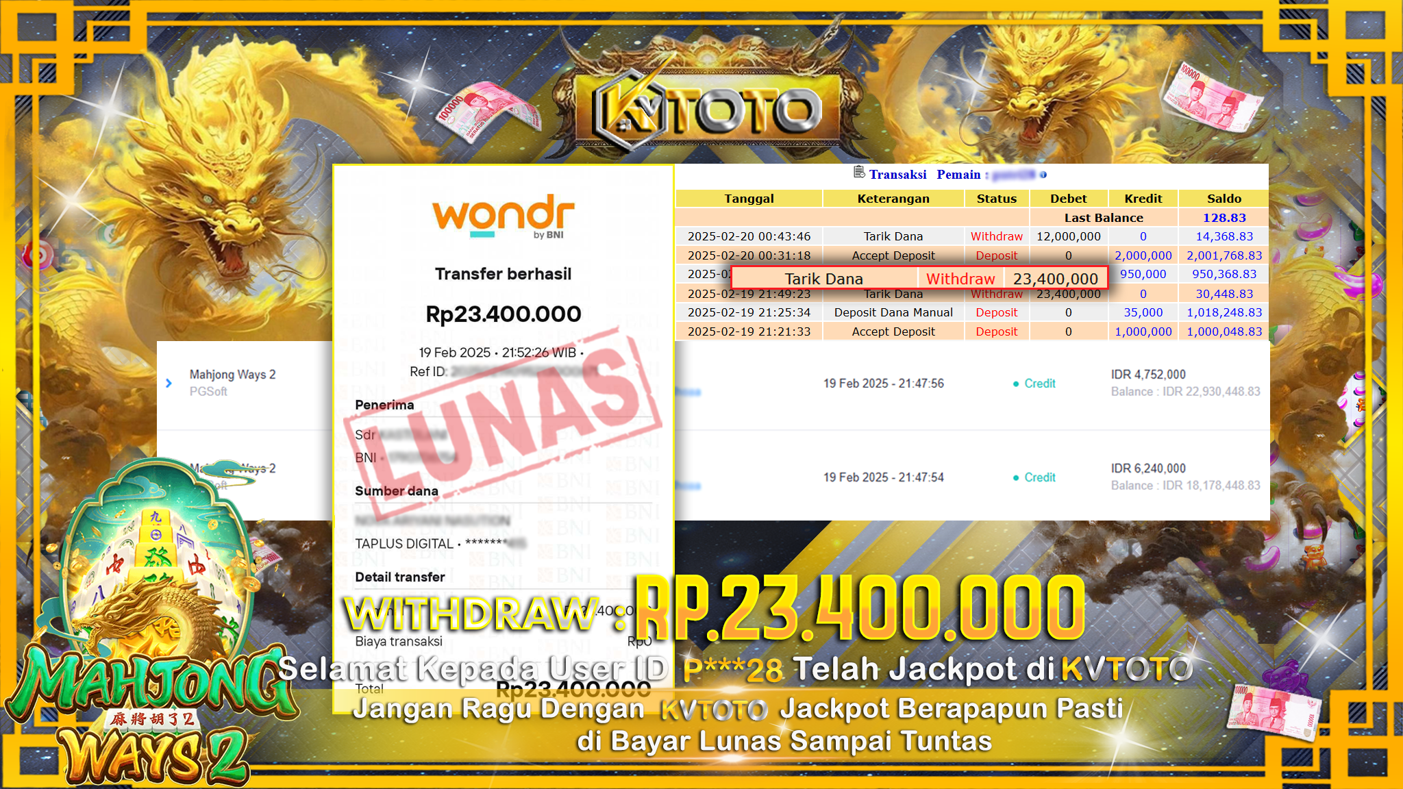 ✨ JACKPOT Di  SLOT MAHJONG WAYS 2  ✨