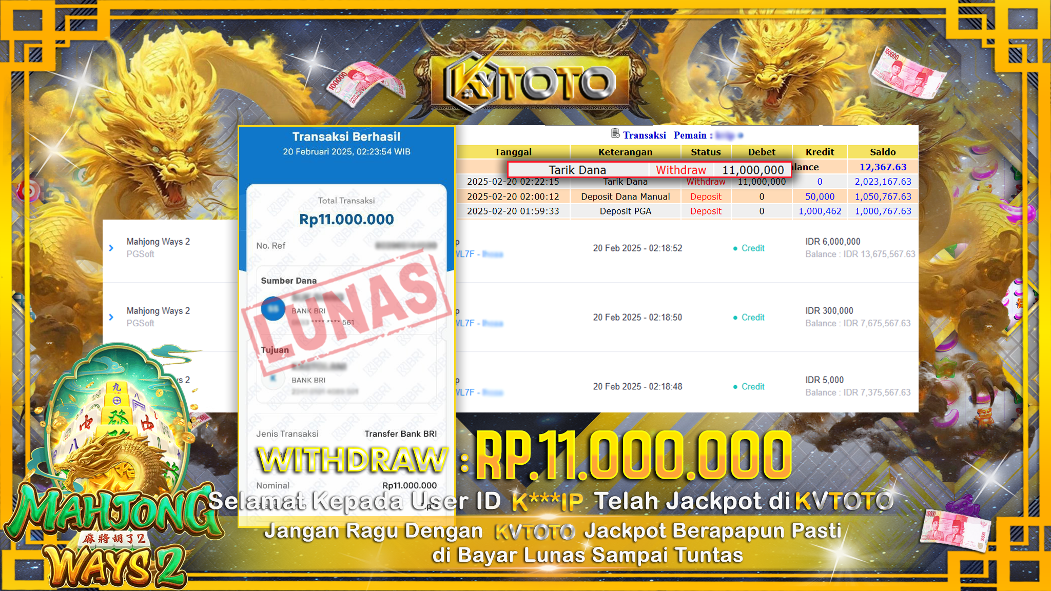 ✨ JACKPOT Di  SLOT MAHJONG WAYS 2  ✨