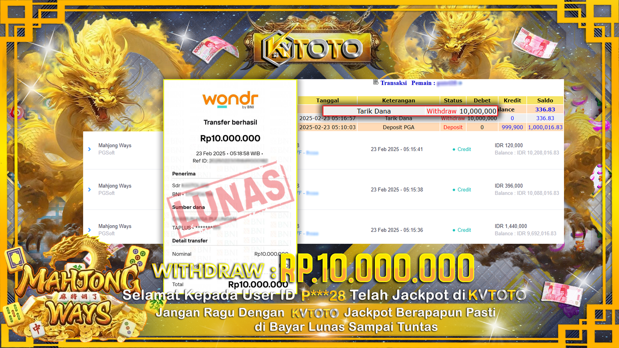 ✨ JACKPOT Di SLOT MAHJONG WAYS  ✨