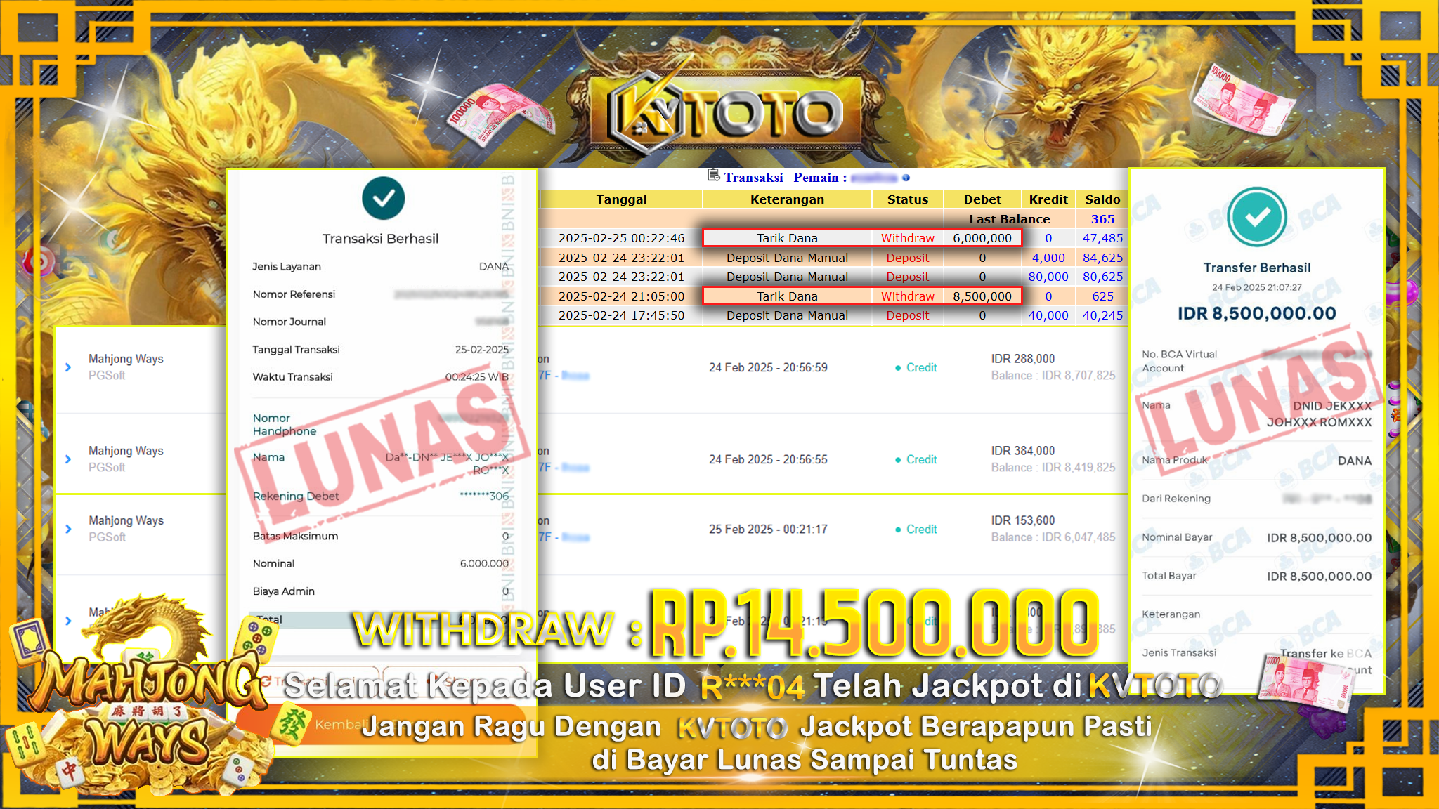 ✨ JACKPOT Di SLOT MAHJONG WAYS  ✨
