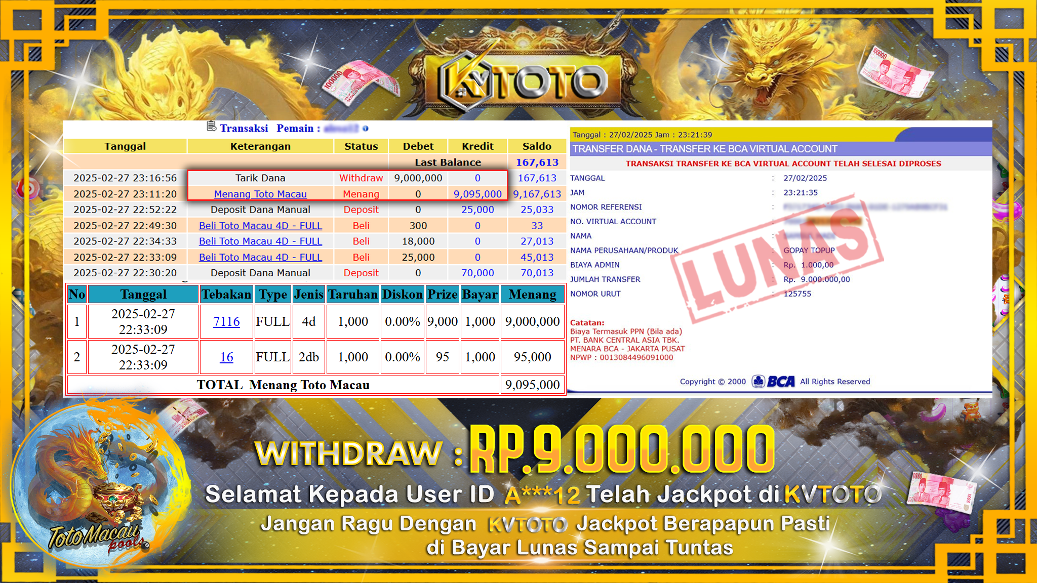 ✨ JACKPOT Di TOTO MACAU POOLS ✨