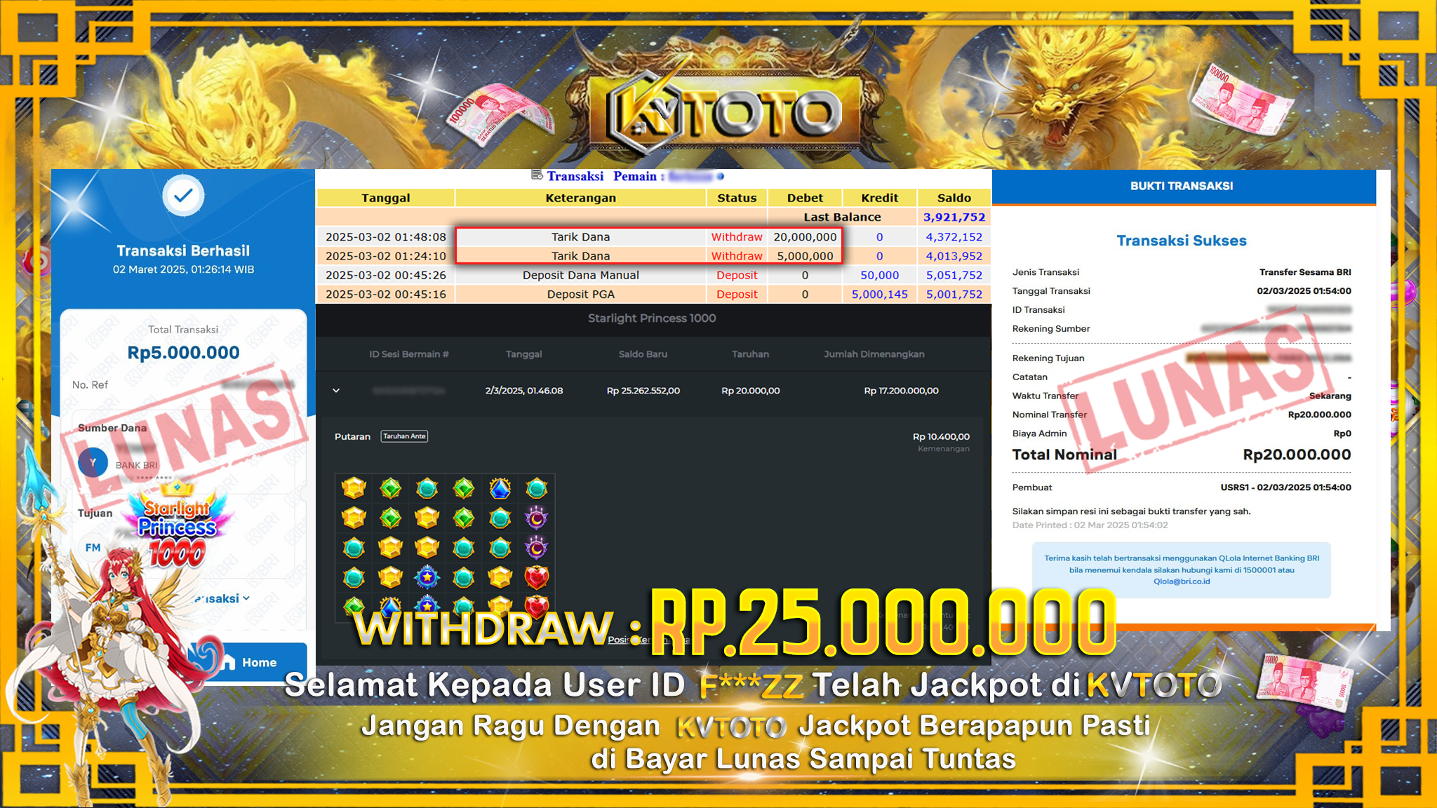 ✨ JACKPOT Di SLOT STARLIGHT PRINCEESS 1000   ✨