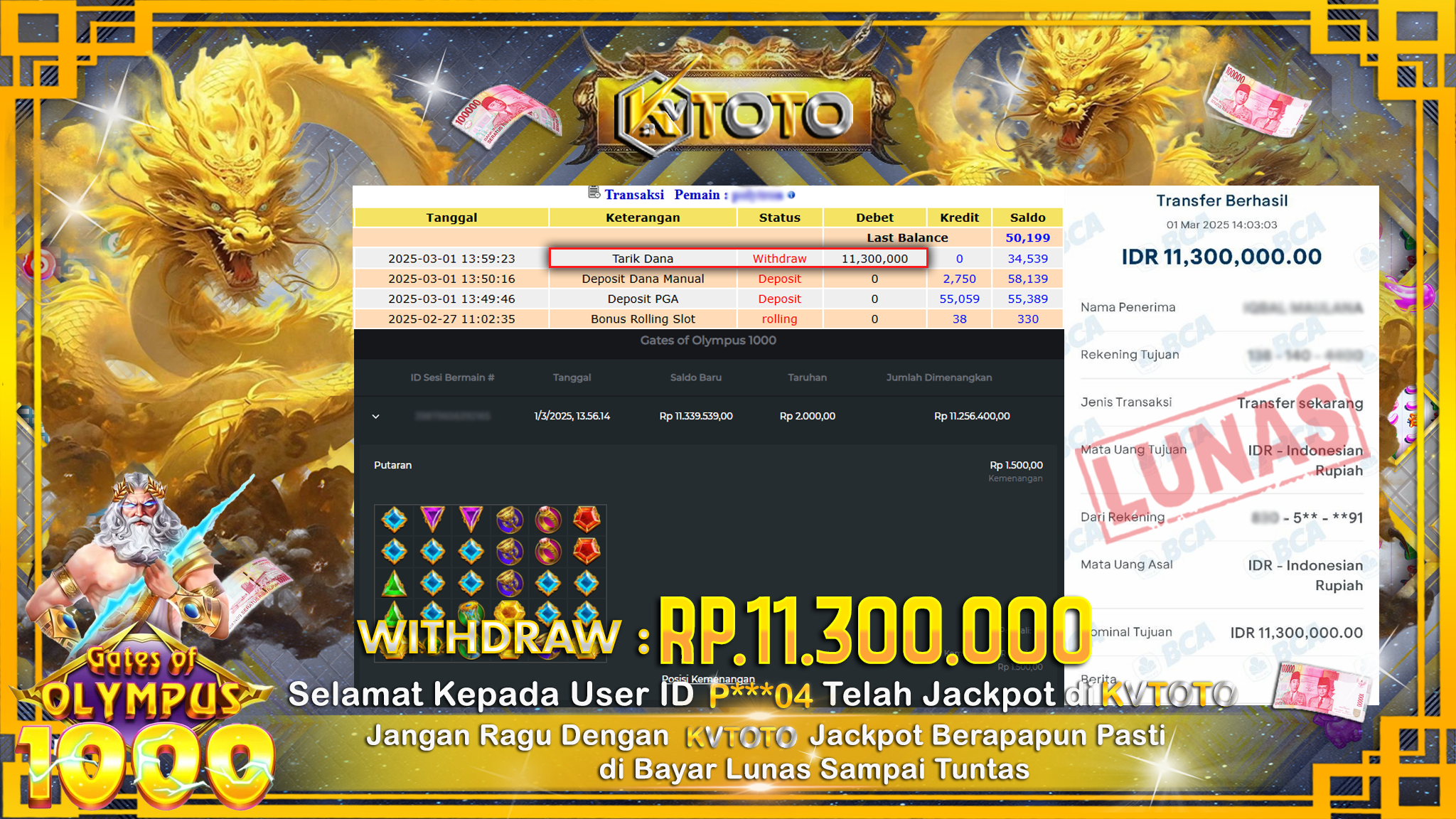 ✨ JACKPOT Di SLOT GATES OF OLYMPUS 1000 ✨